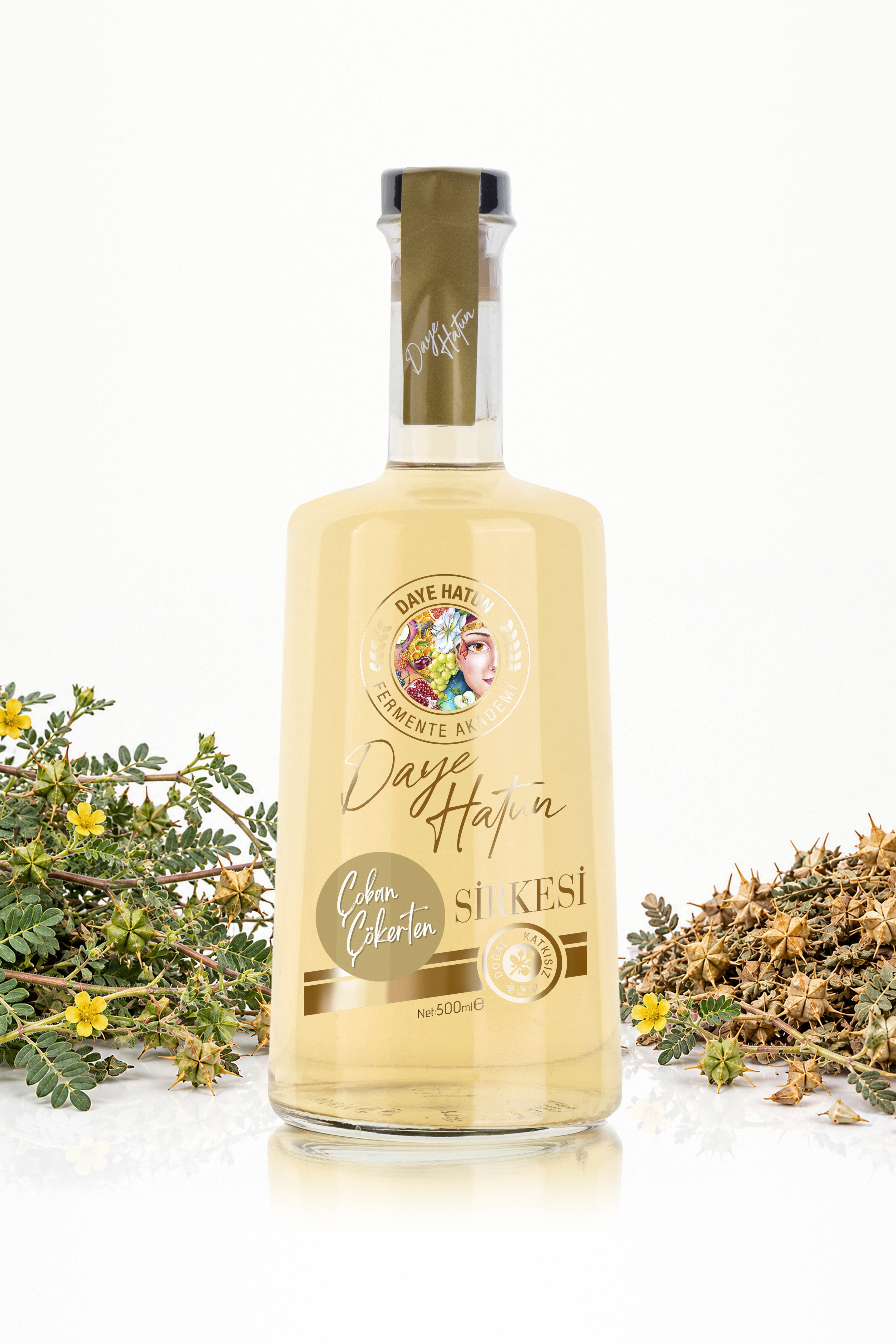 Çoban Çökerten Sirkesi / Tribulus Terrestris Vinegar (Doğal Fermente Canlı Sirke / Nat. Fermented / 500 mL)