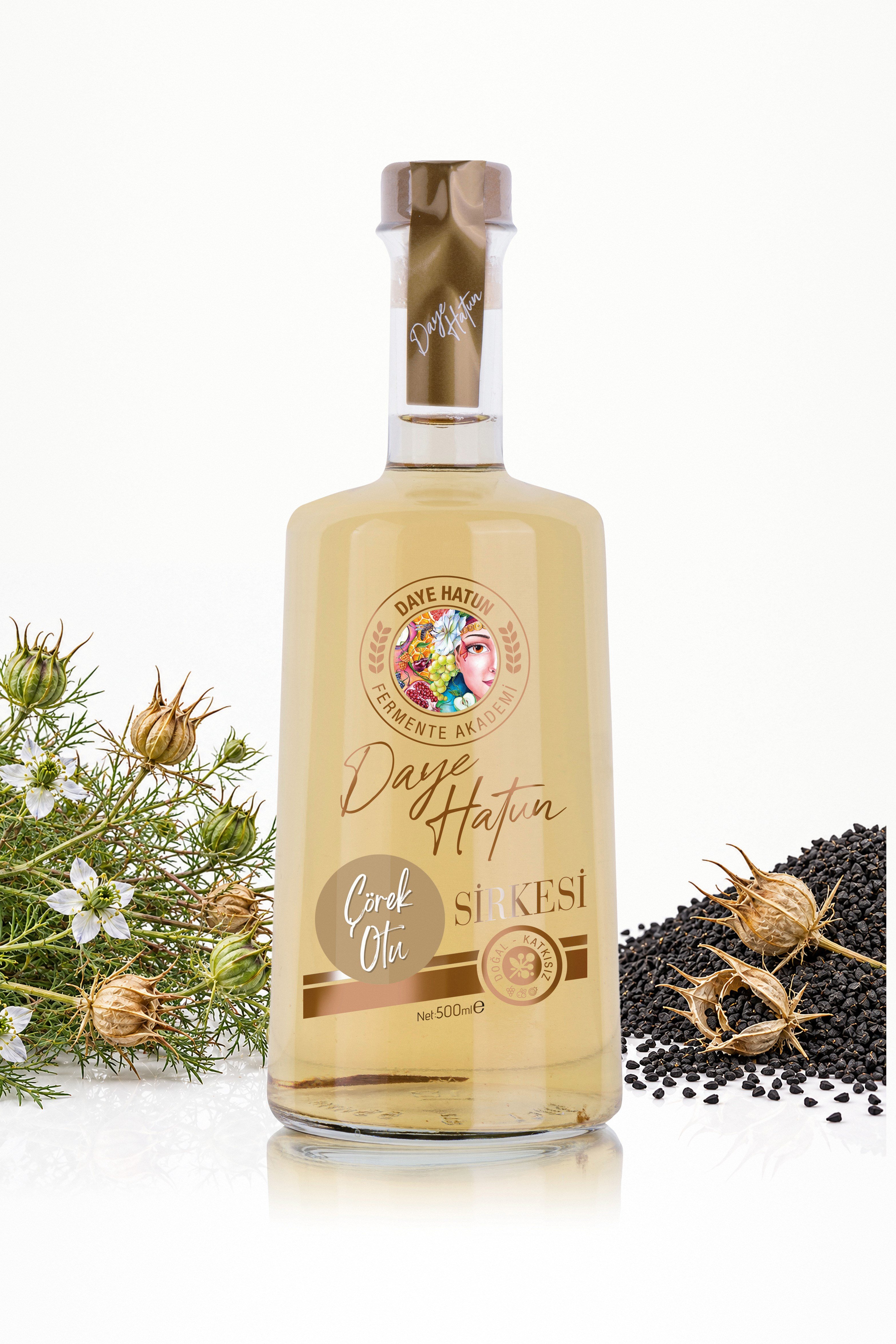 Çörek Otu Sirkesi / Black Cumin Vinegar (Doğal Fermente Canlı Sirke / Nat. Fermented / 500 mL)