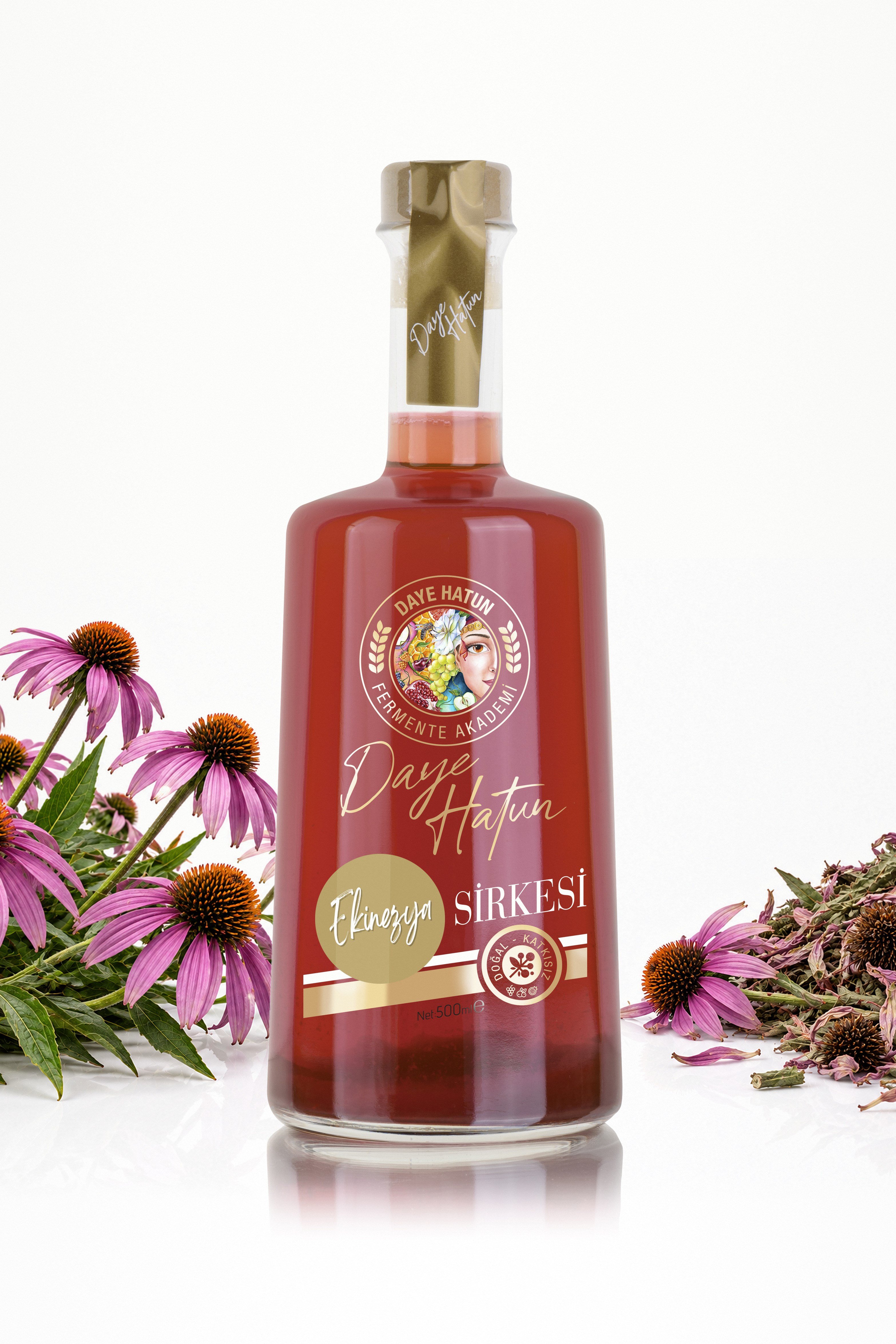 Ekinezya Sirkesi / Echinacea Vinegar (Doğal Fermente Canlı Sirke / Nat. Fermented / 500 mL)
