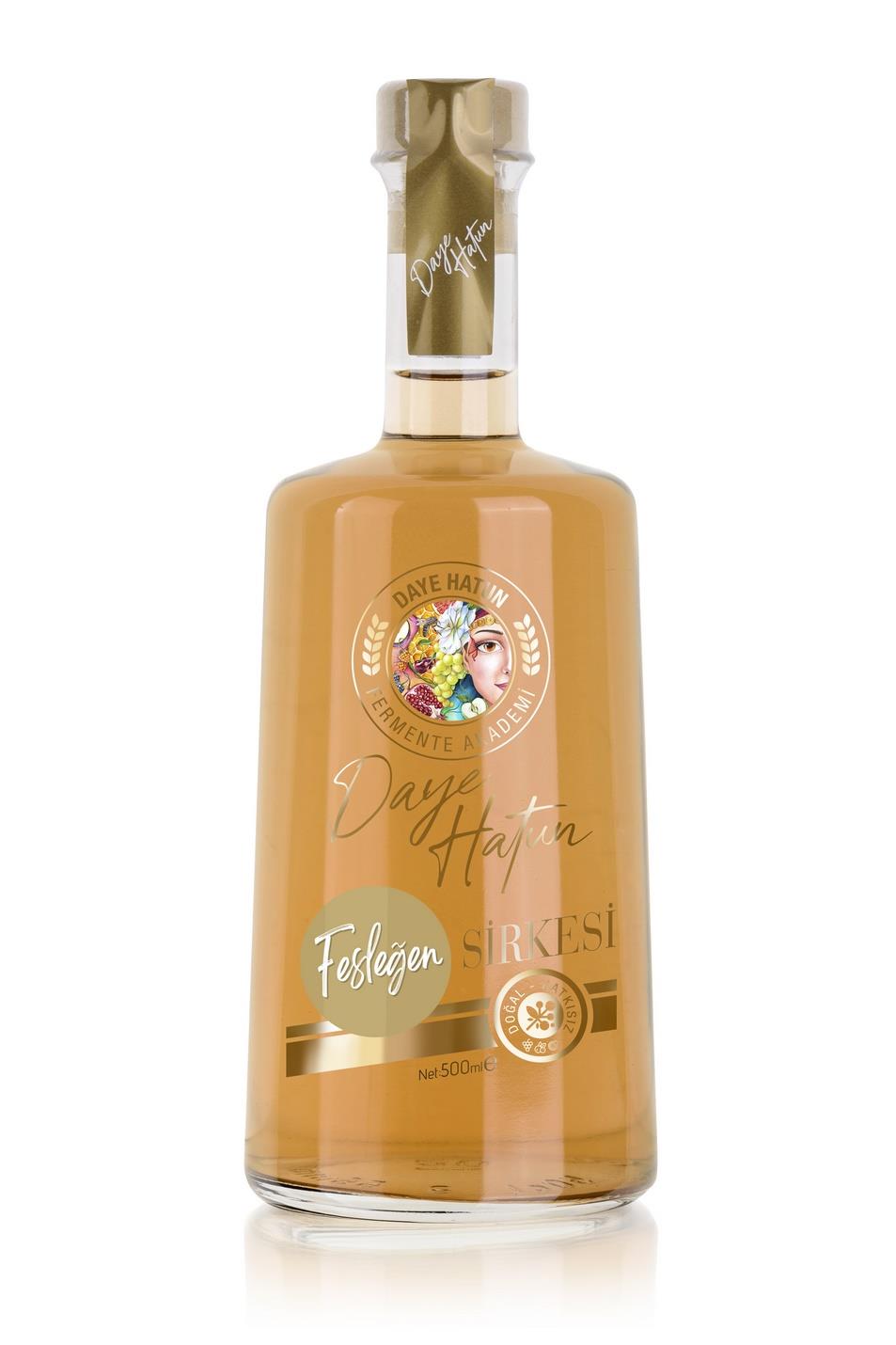 Fesleğen Sirkesi / Basil Vinegar (Doğal Fermente Canlı Sirke / Naturally Fermented / 500 Ml)
