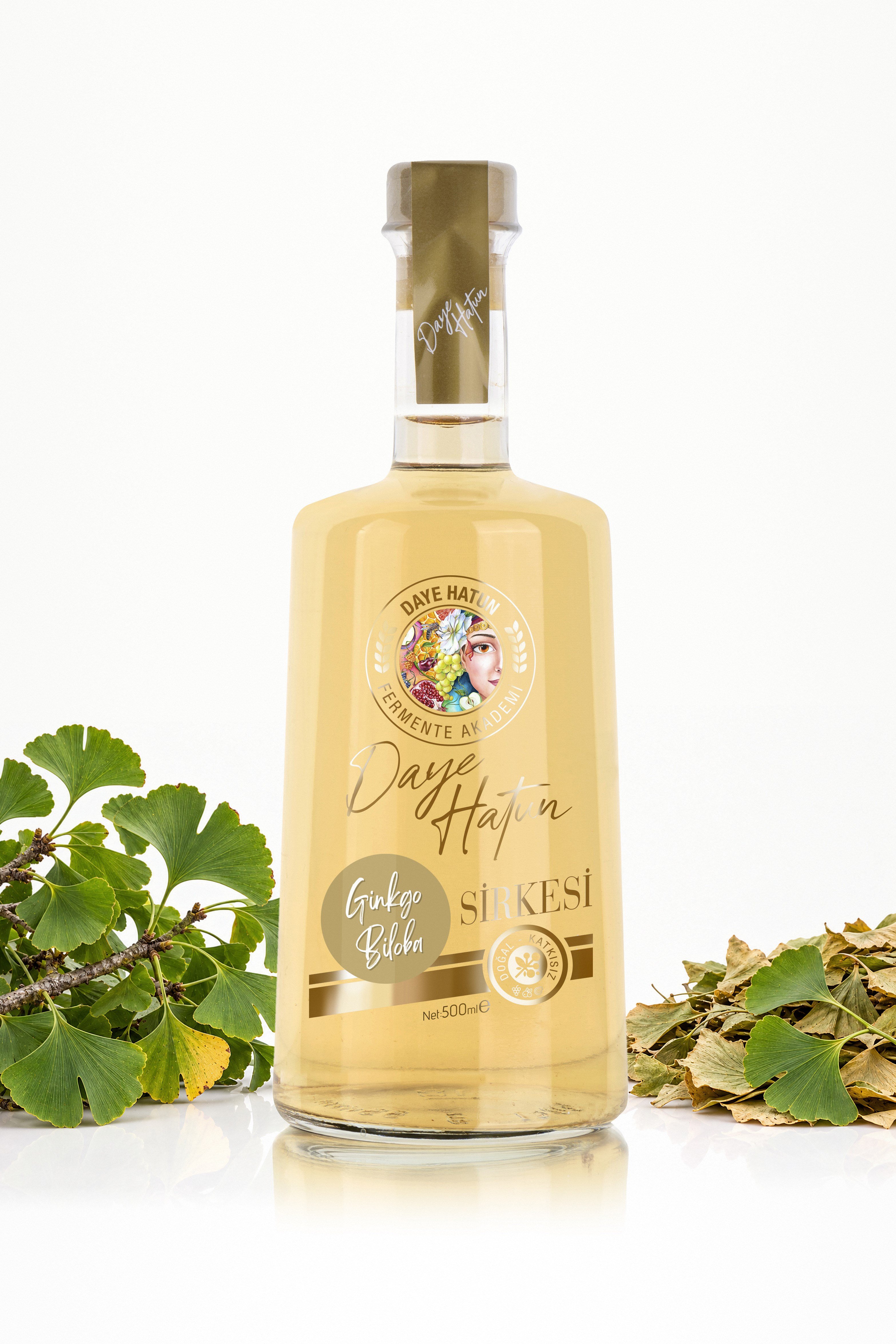 Ginkgo Biloba Sirkesi / Ginkgo Vinegar (Doğal Fermente Canlı Sirke / Nat. Fermented / 500 mL)