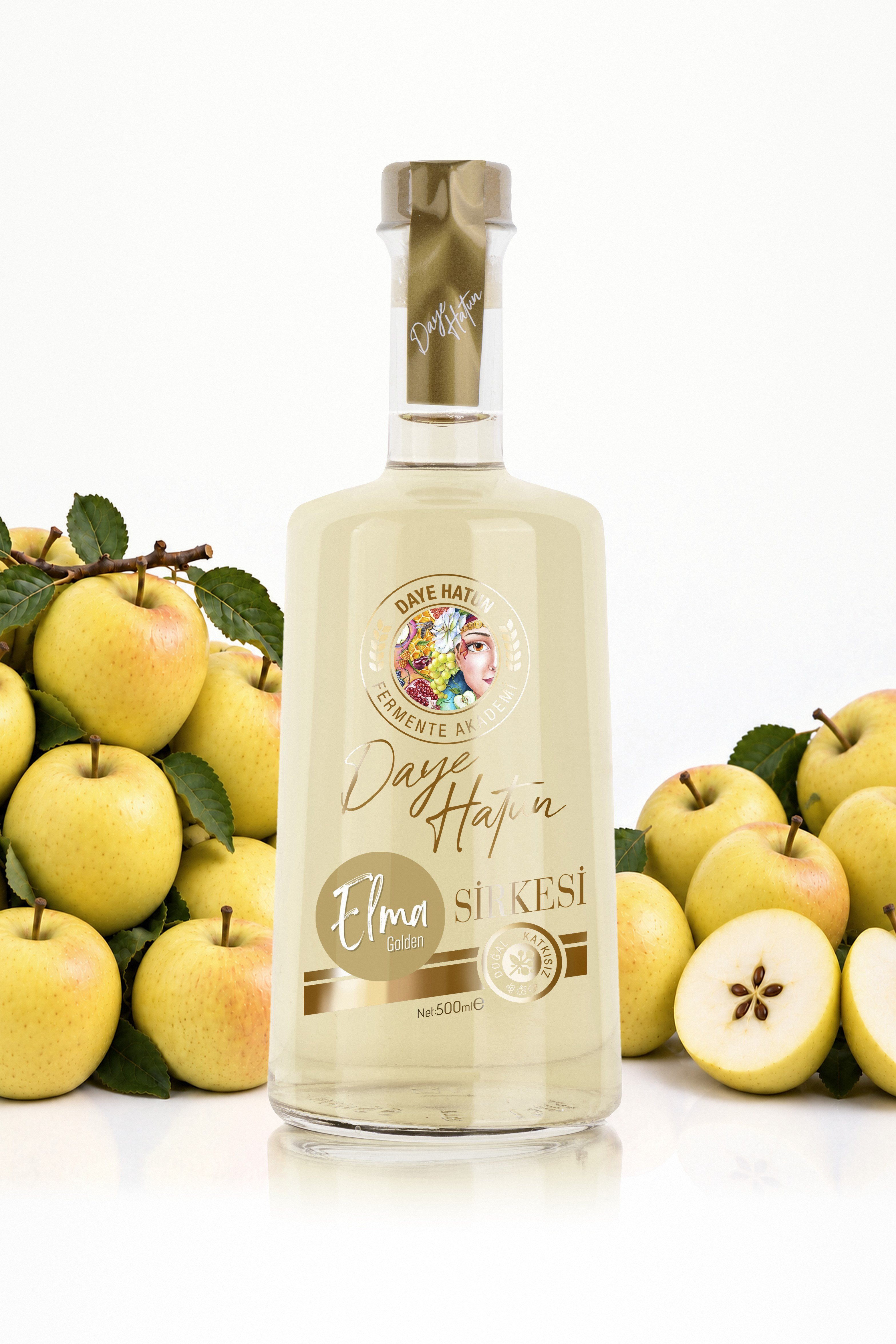 Golden Elma Sirkesi / Apple Cider Vinegar (Doğal Fermente Canlı Sirke / Nat. Fermented / 500 mL)