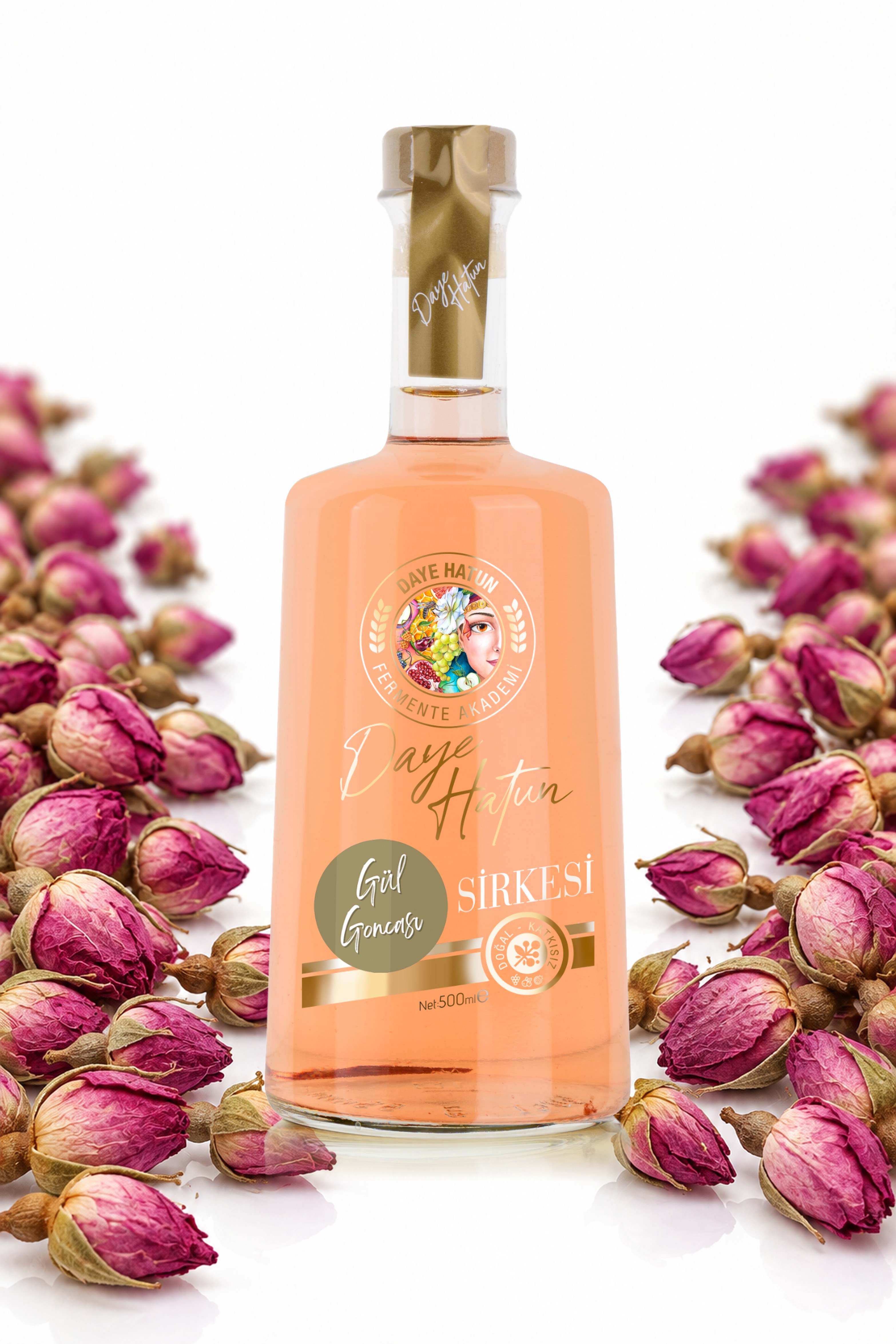 Gül Goncası Sirkesi / Rosebud Vinegar (Doğal Fermente Canlı Sirke / Nat. Fermented / 500 mL)