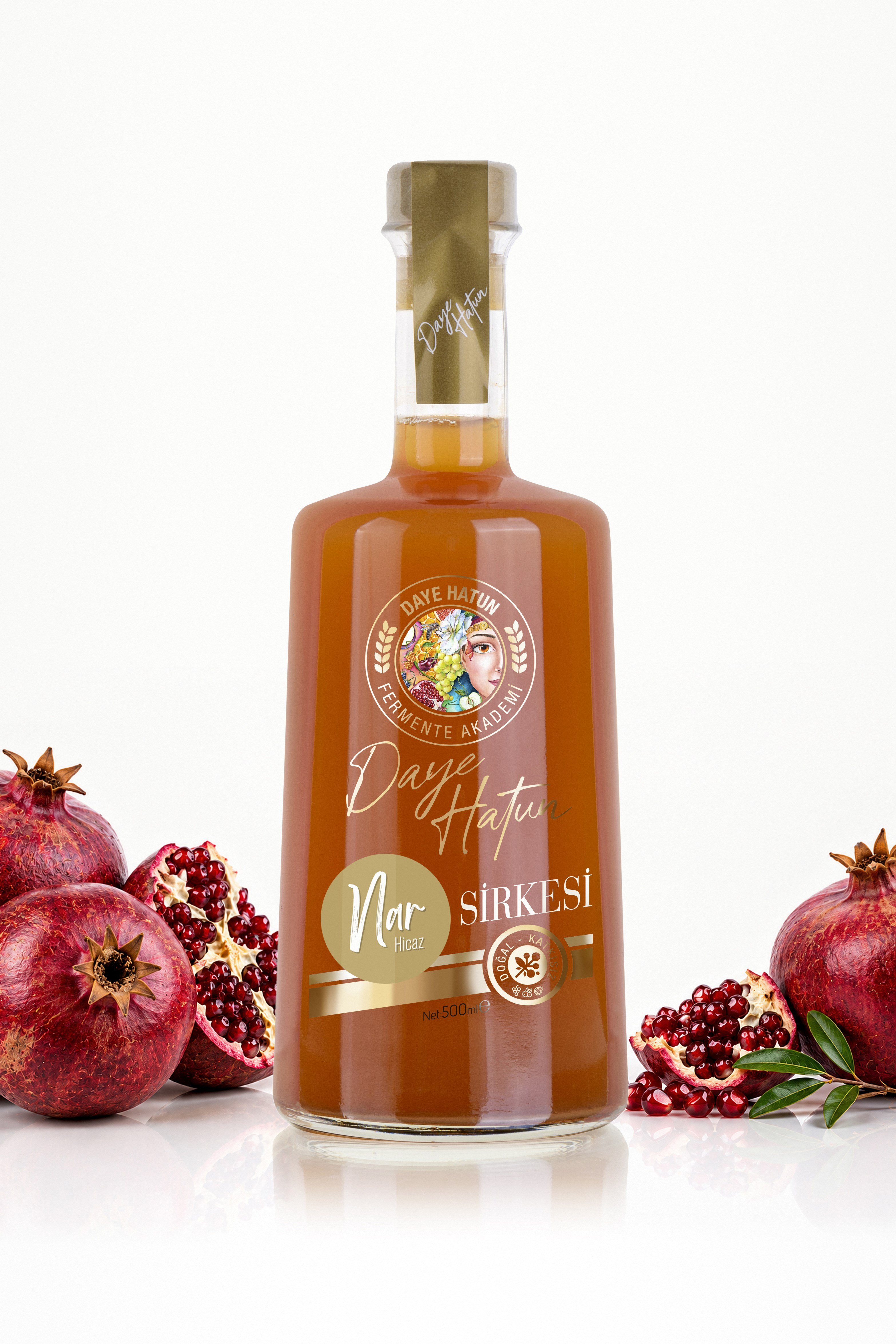 Hicaz Narı Sirkesi / Pomegranate Vinegar (Doğal Fermente Canlı Sirke / Nat. Fermented / 500 mL)