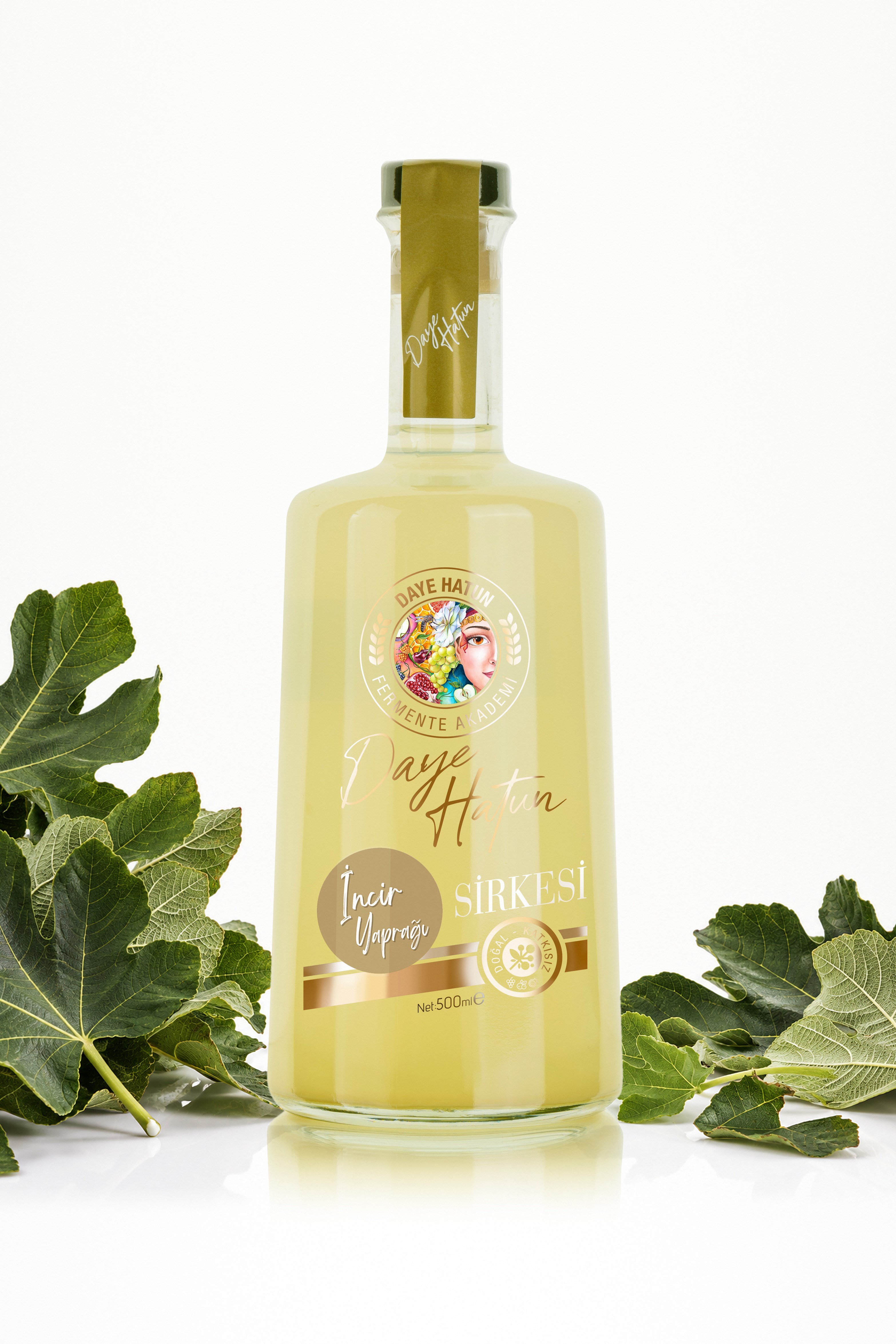 Incir Yaprağı Sirkesi / Fig Leaf Vinegar (Doğal Fermente Canlı Sirke / Nat. Fermented / 500 mL)