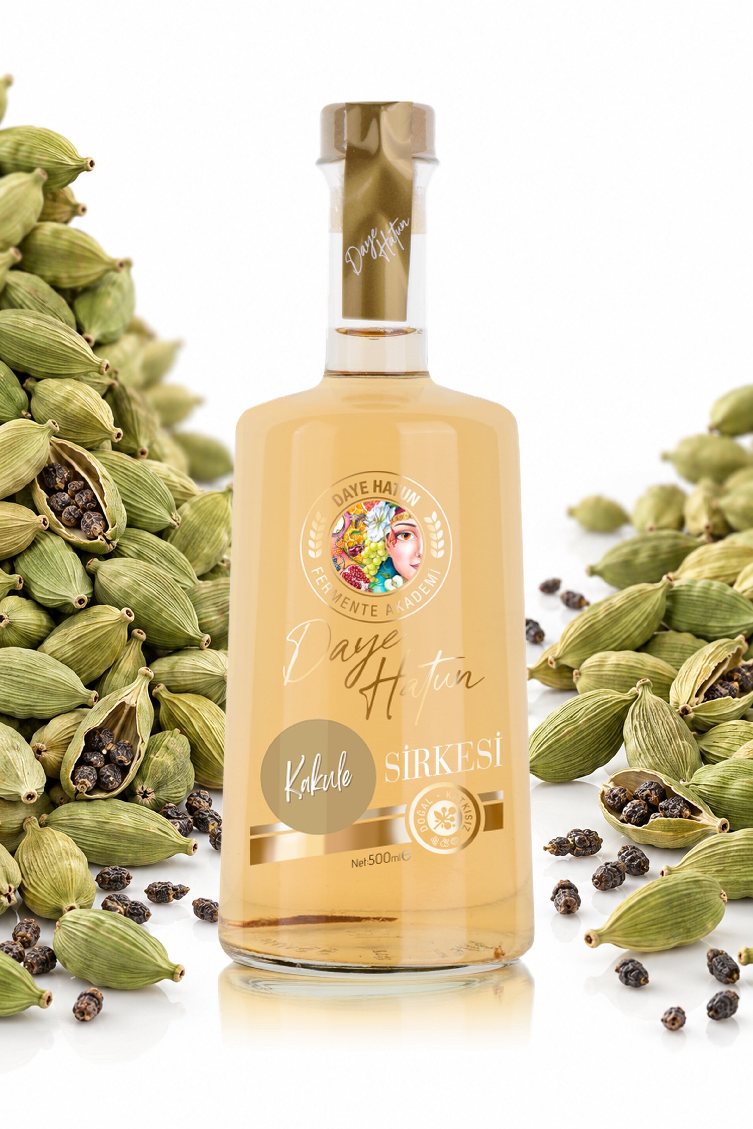 Kakule Sirkesi / Cardamom Vinegar (Doğal Fermente Canlı Sirke / Nat. Fermented / 500 mL)