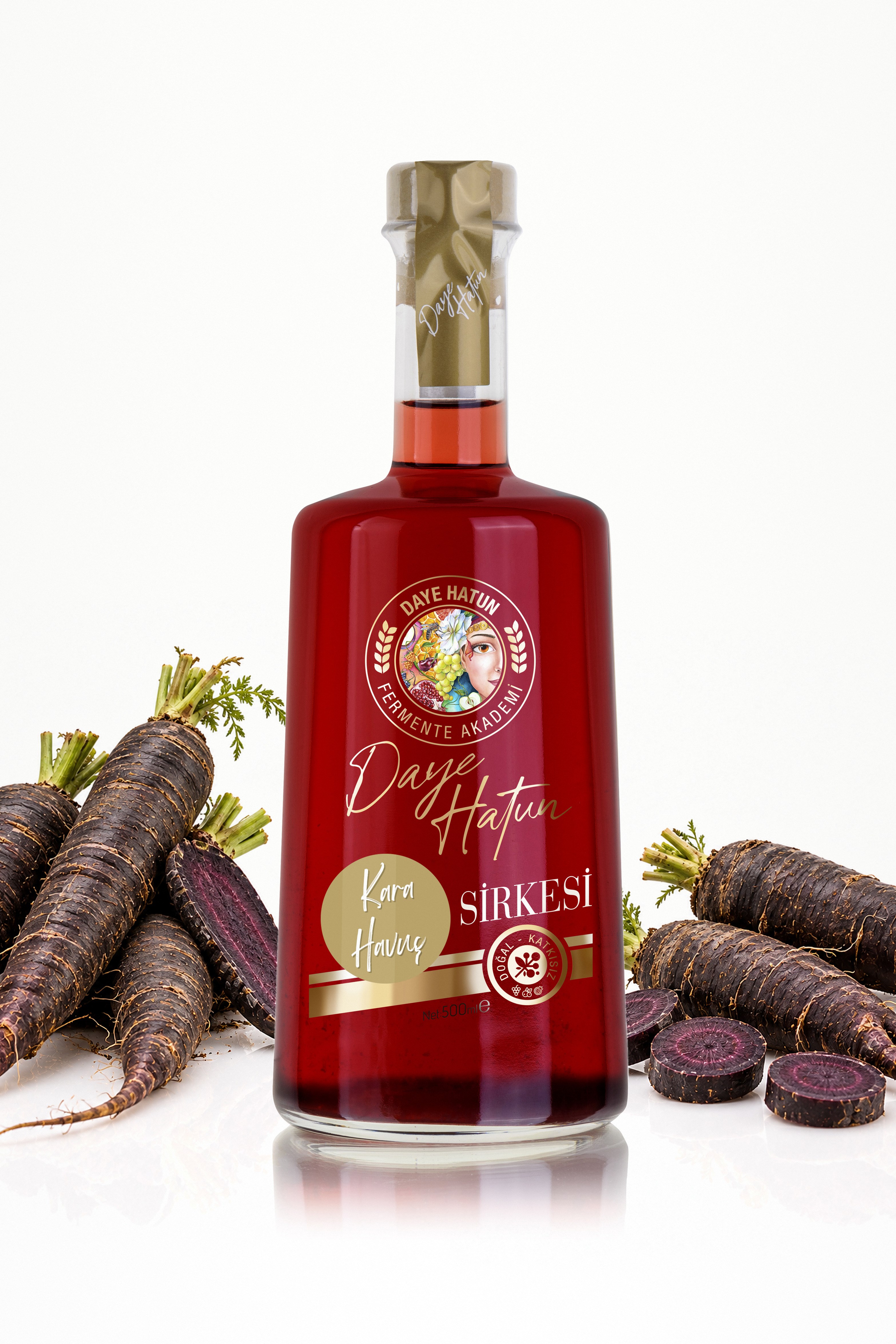 Kara Havuç Sirkesi / Black Carrot Vinegar (Doğal Fermente Canlı Sirke / Nat. Fermented / 500 mL)