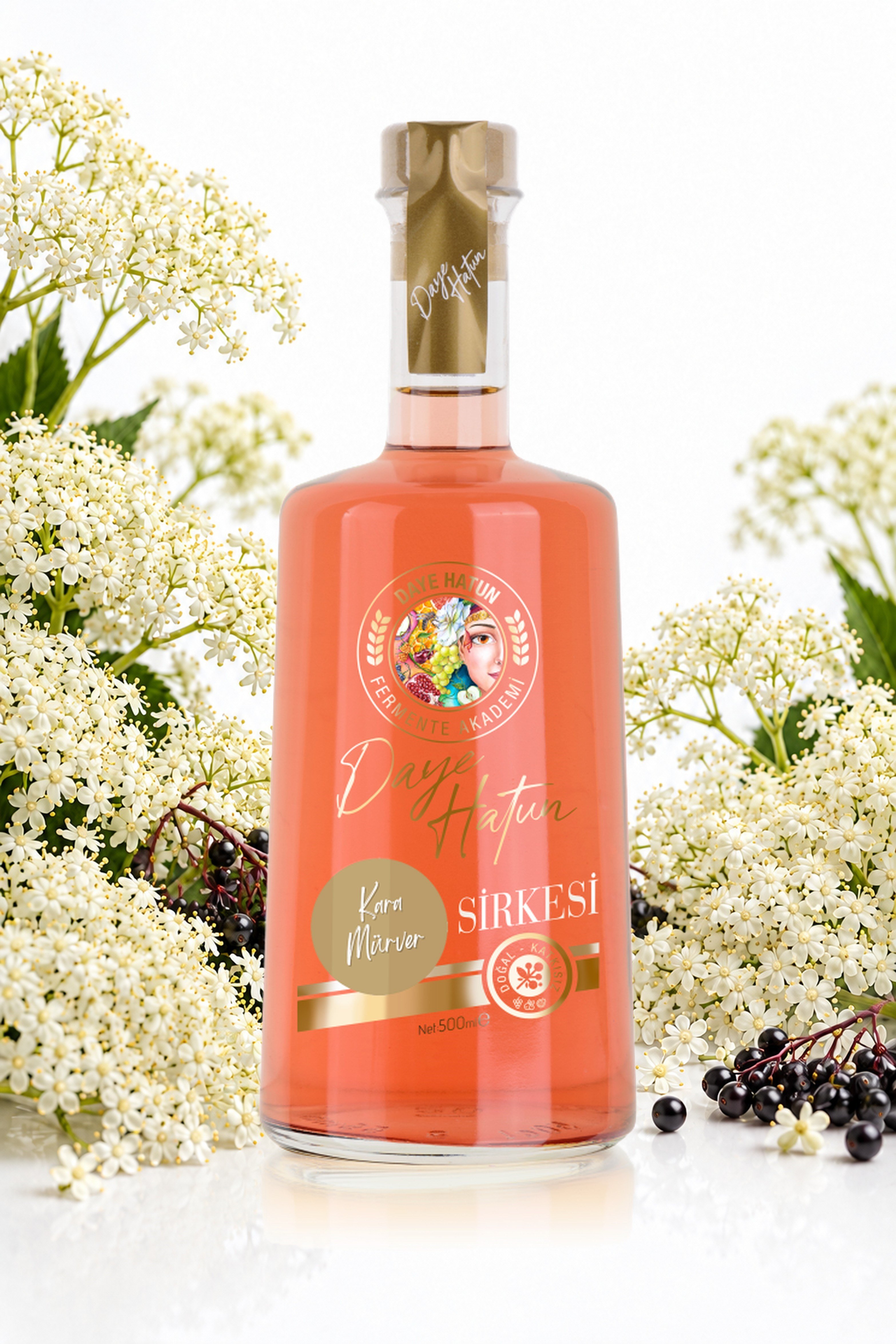 Kara Mürver Sirkesi / Sambucus Nigra Vinegar (Doğal Fermente Canlı Sirke / Nat. Fermented / 500 mL)