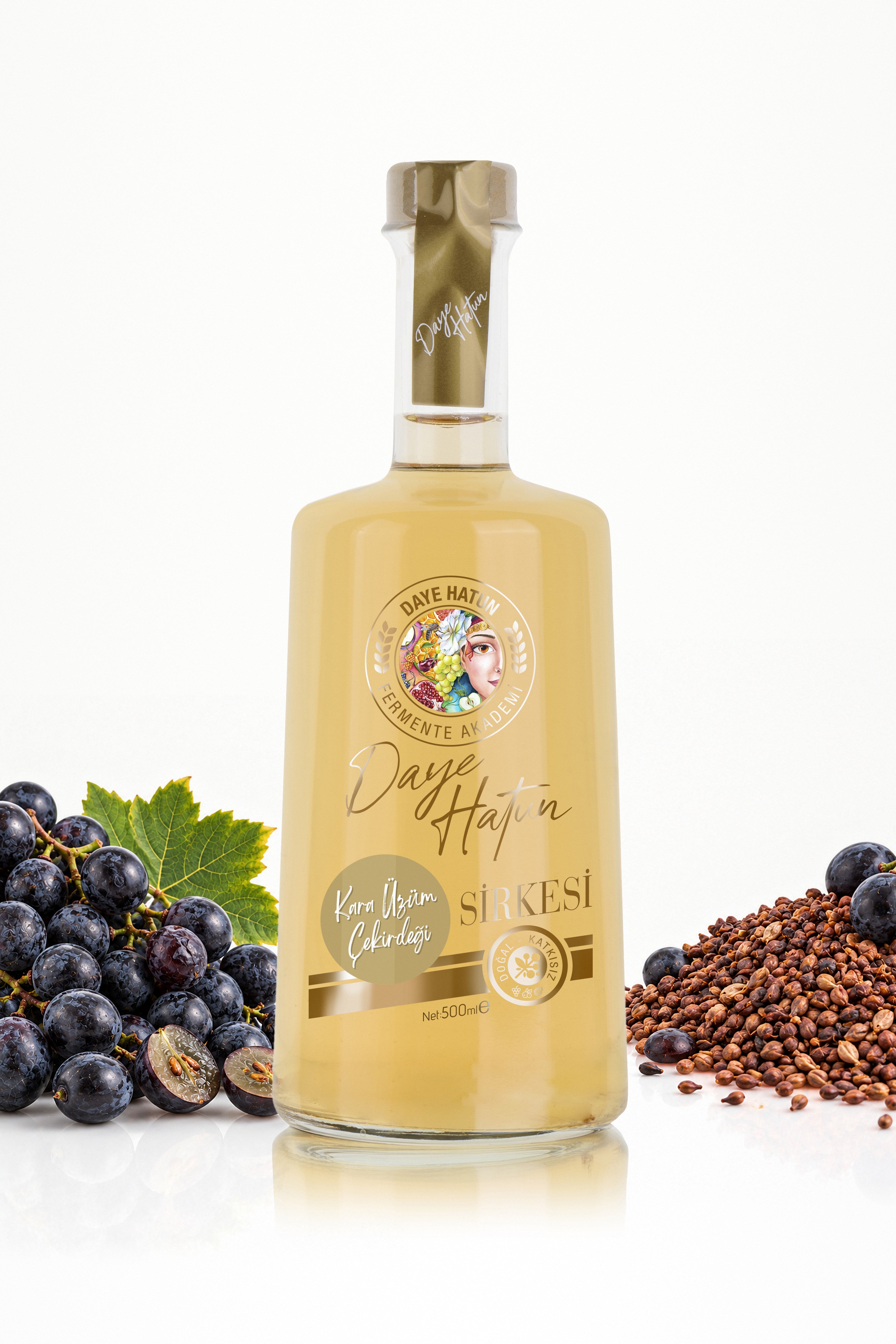 Kara Üzüm Çekirdeği Sirkesi / Black Grape Seed Vinegar (Doğal Fermente Canlı Sirke / Nat. Fermented / 500 mL)