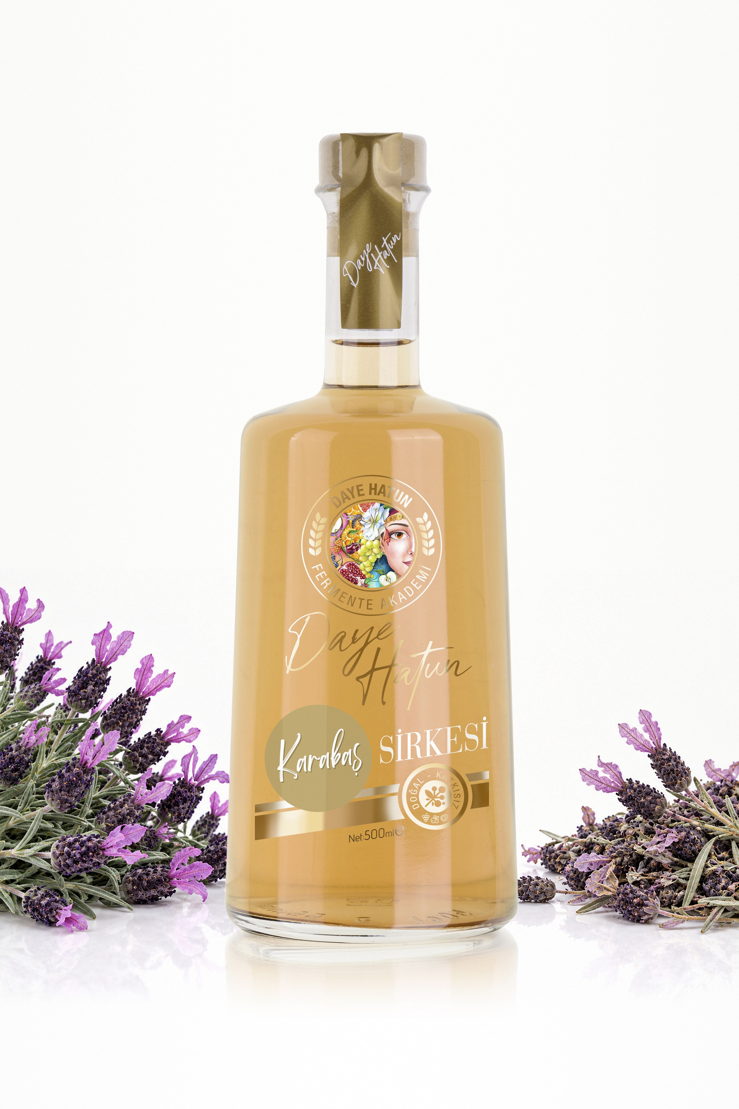 Karabaş Otu Sirkesi / French Lavender Vinegar (Doğal Fermente Canlı Sirke / Nat. Fermented / 500 mL)