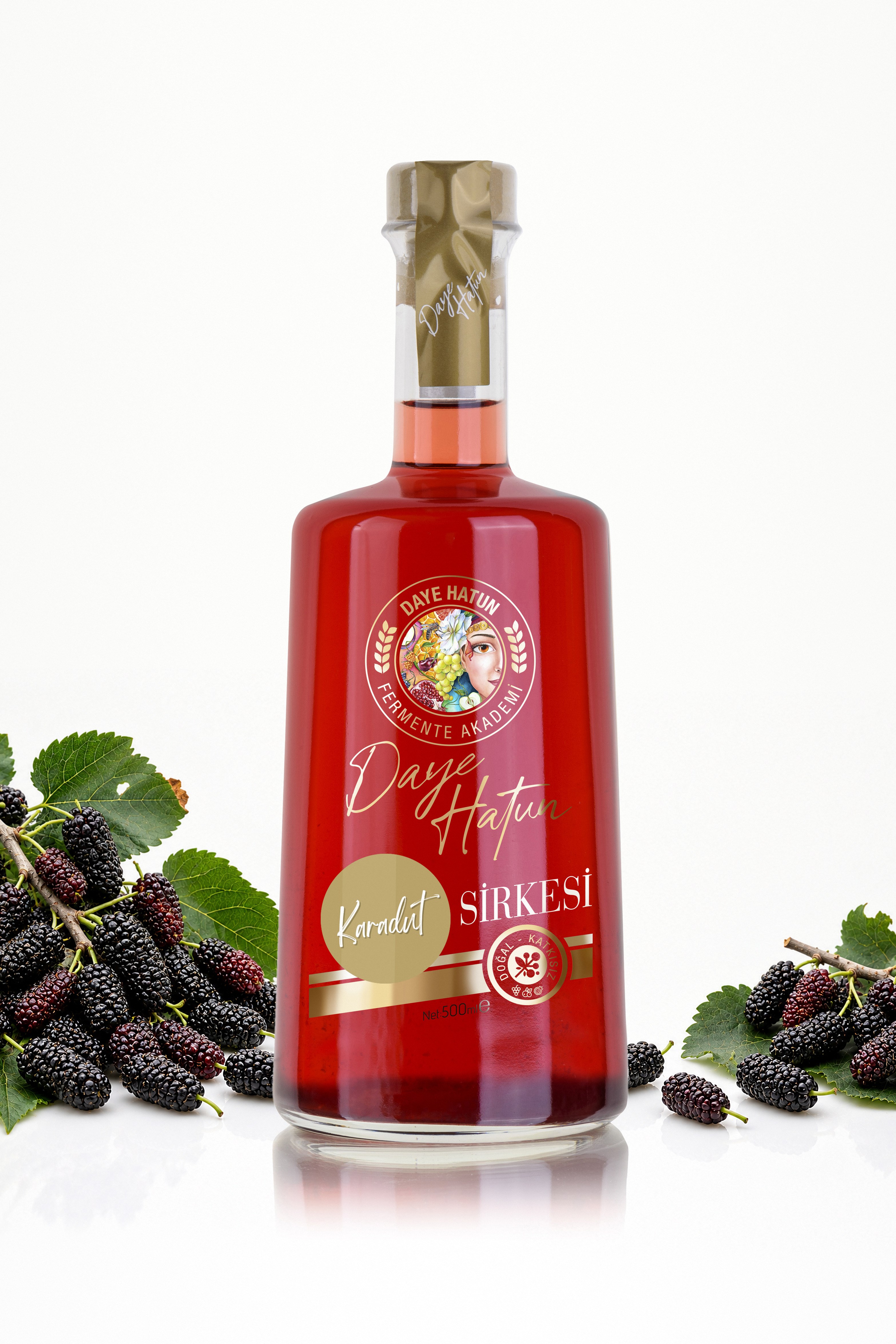 Karadut Sirkesi / Black Mulberry Vinegar (Doğal Fermente Canlı Sirke / Nat. Fermented / 500 mL)