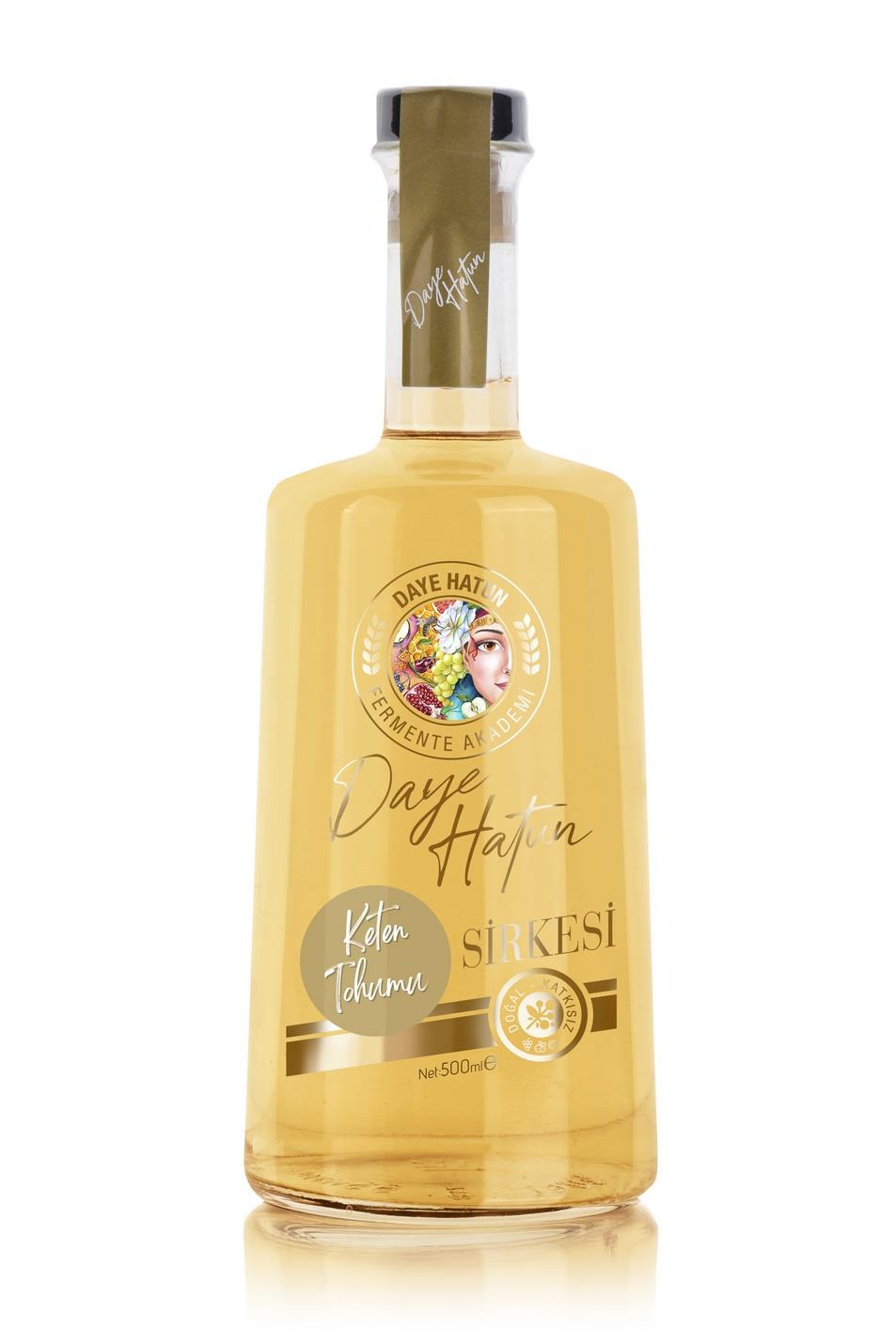 Keten Tohumu Sirkesi / Flax Seed Vinegar (doğal Fermente Canlı Sirke / Nat. Ferm. / 500 Ml)