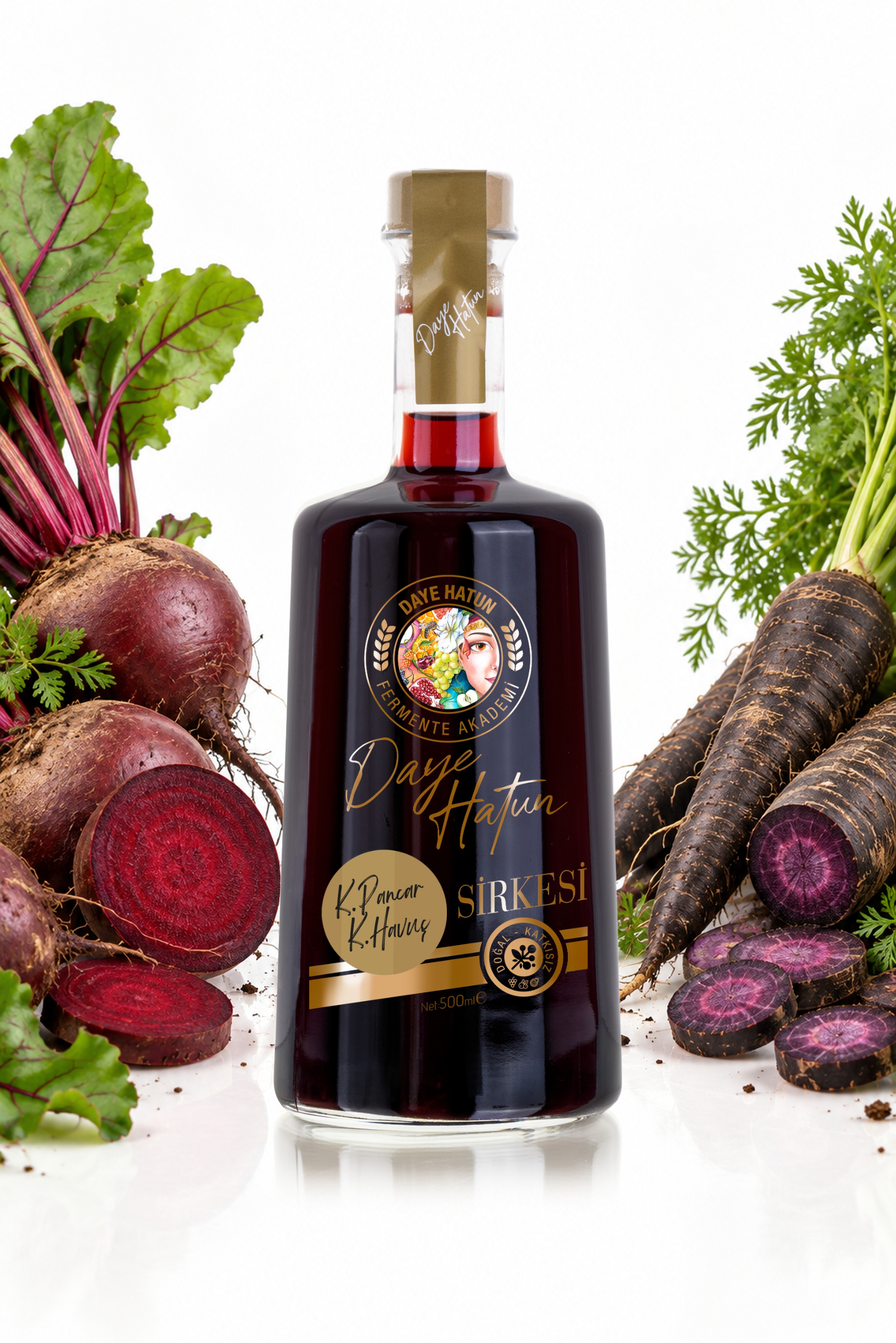 Kırmızı Pancar&Kara Havuç Sirkesi/Red Beet & Purple Carrot Vinegar (500 mL)