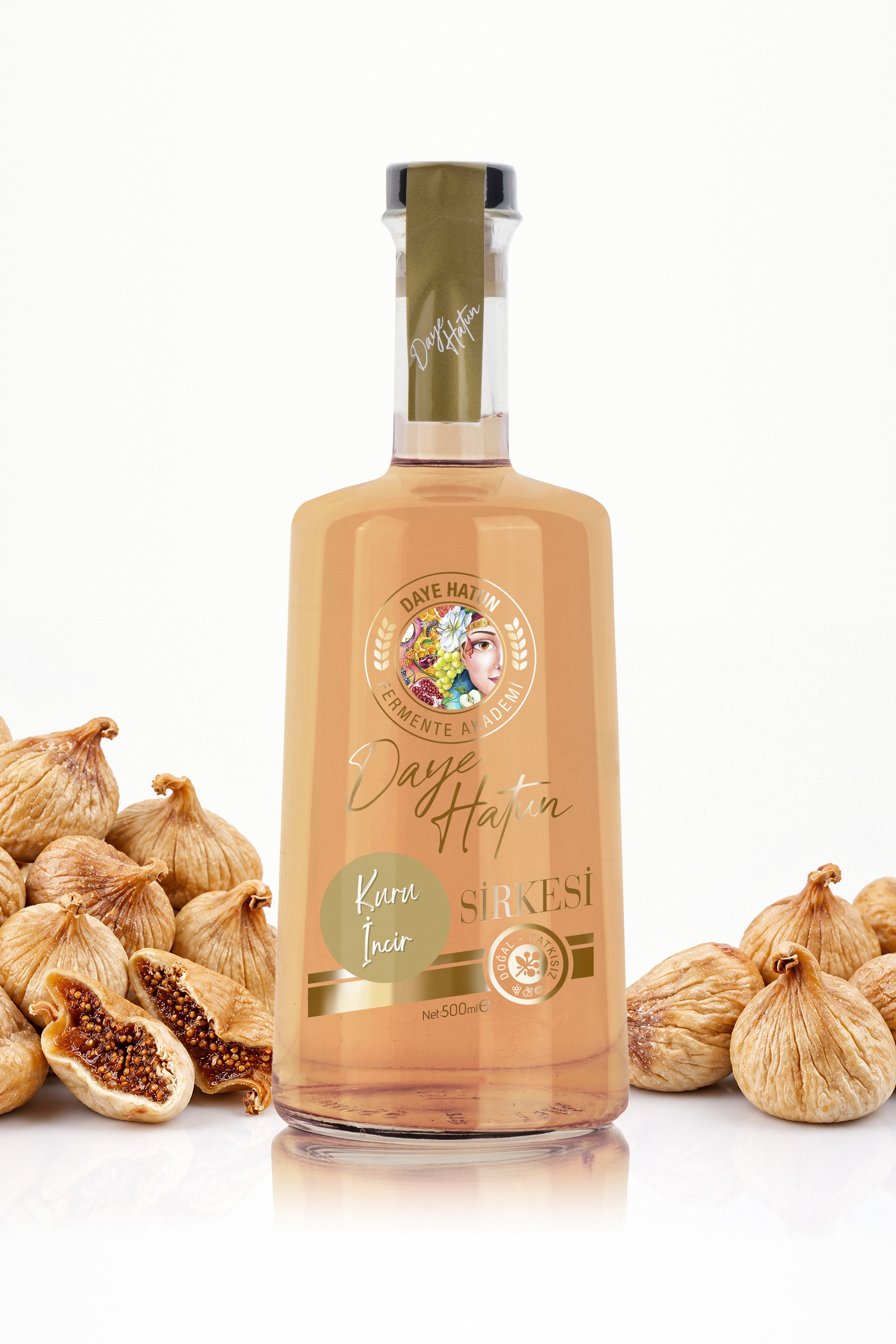 Kuru Incir Sirkesi / Dried Figs Vinegar (Doğal Fermente Canlı Sirke / Nat. Fermented / 500 mL)