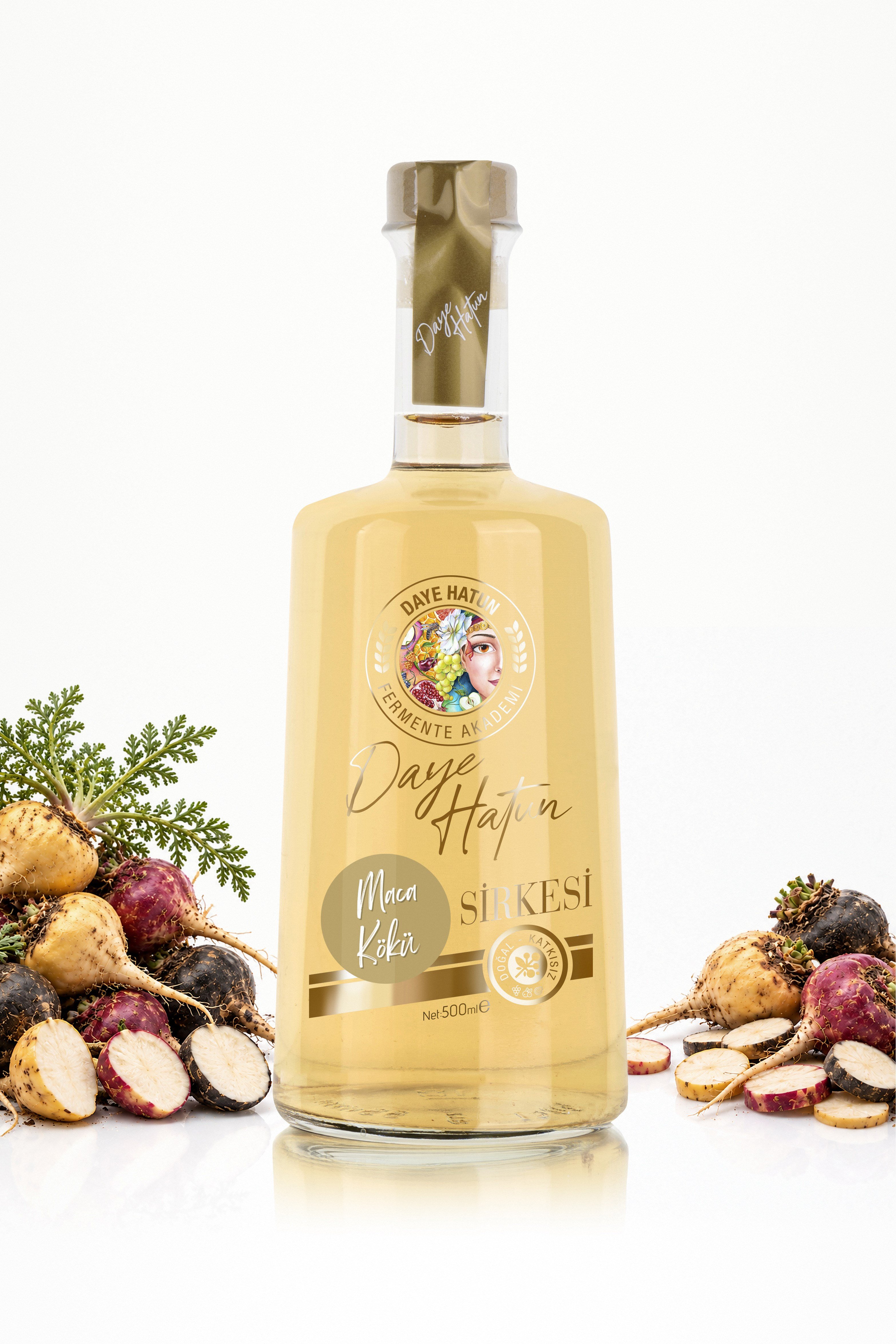 Maca Kökü Sirkesi / Maca Root Vinegar (Doğal Fermente Canlı Sirke / Nat. Fermented / 500 mL)