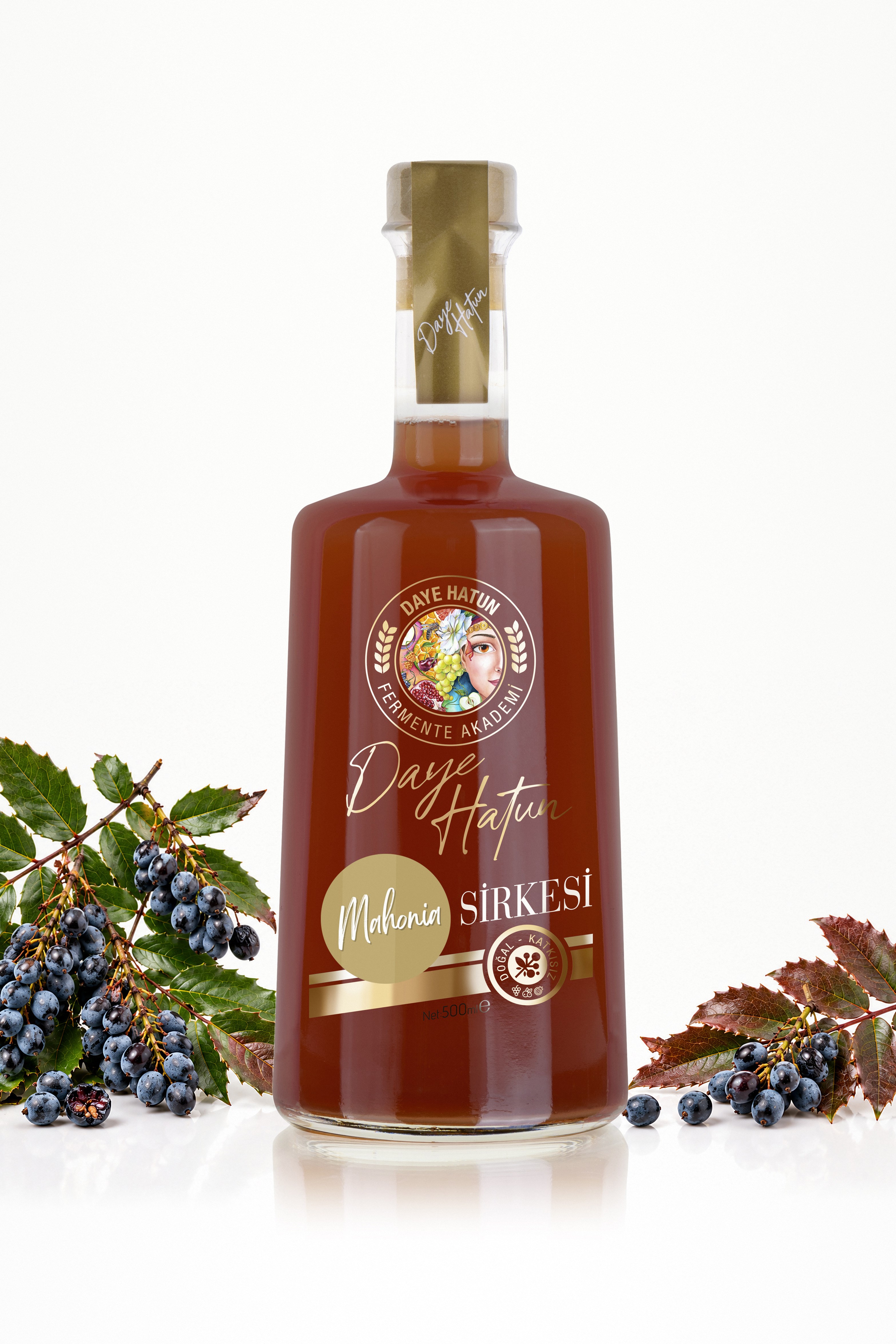 Mahonia Sirkesi / Oregon Grape Vinegar (Doğal Fermente Canlı Sirke / Nat. Fermented / 500 mL)