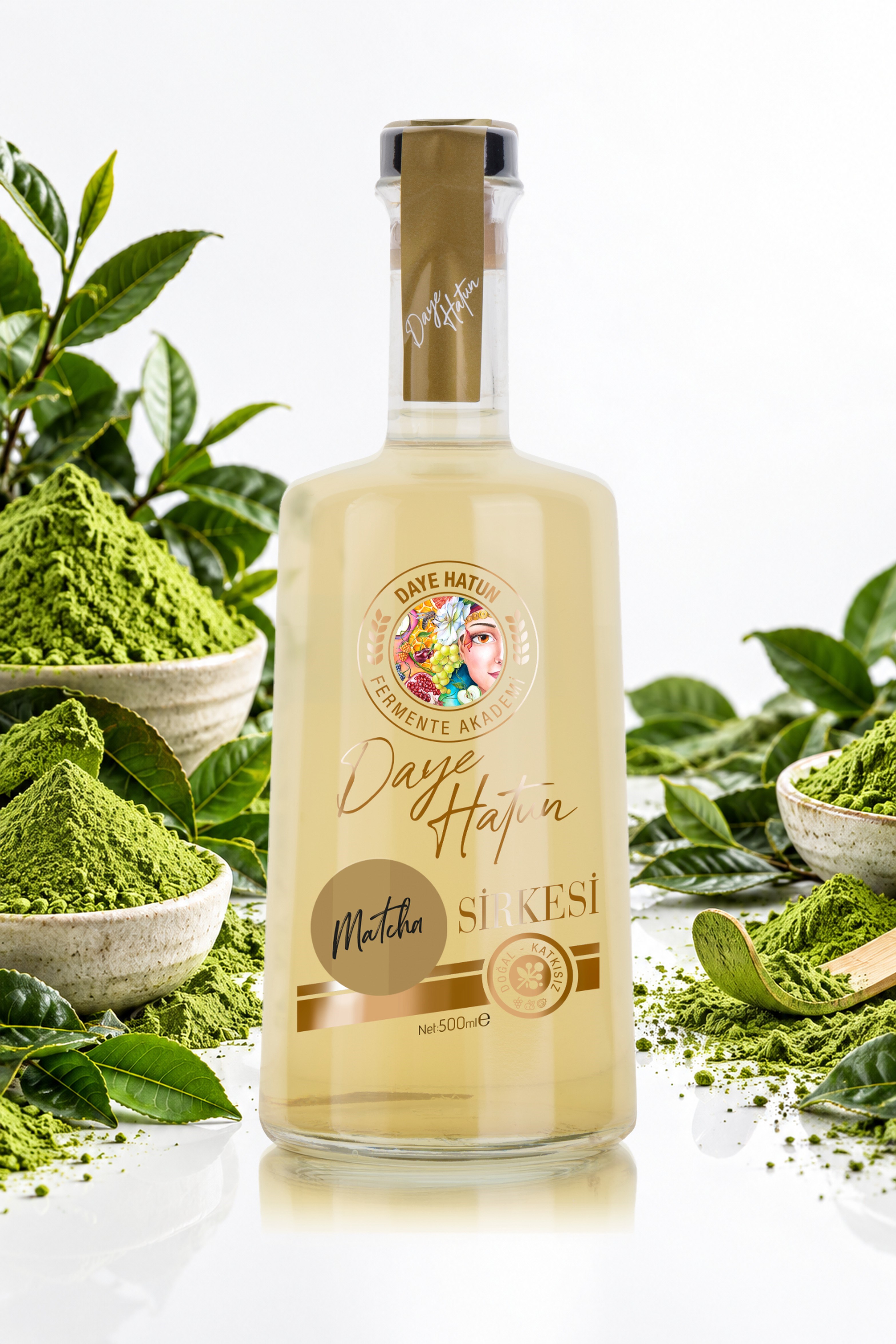 Matcha Sirkesi/Matcha Vinegar (Doğal Fermente Canlı Sirke / Naturally Fermented / 500 mL)
