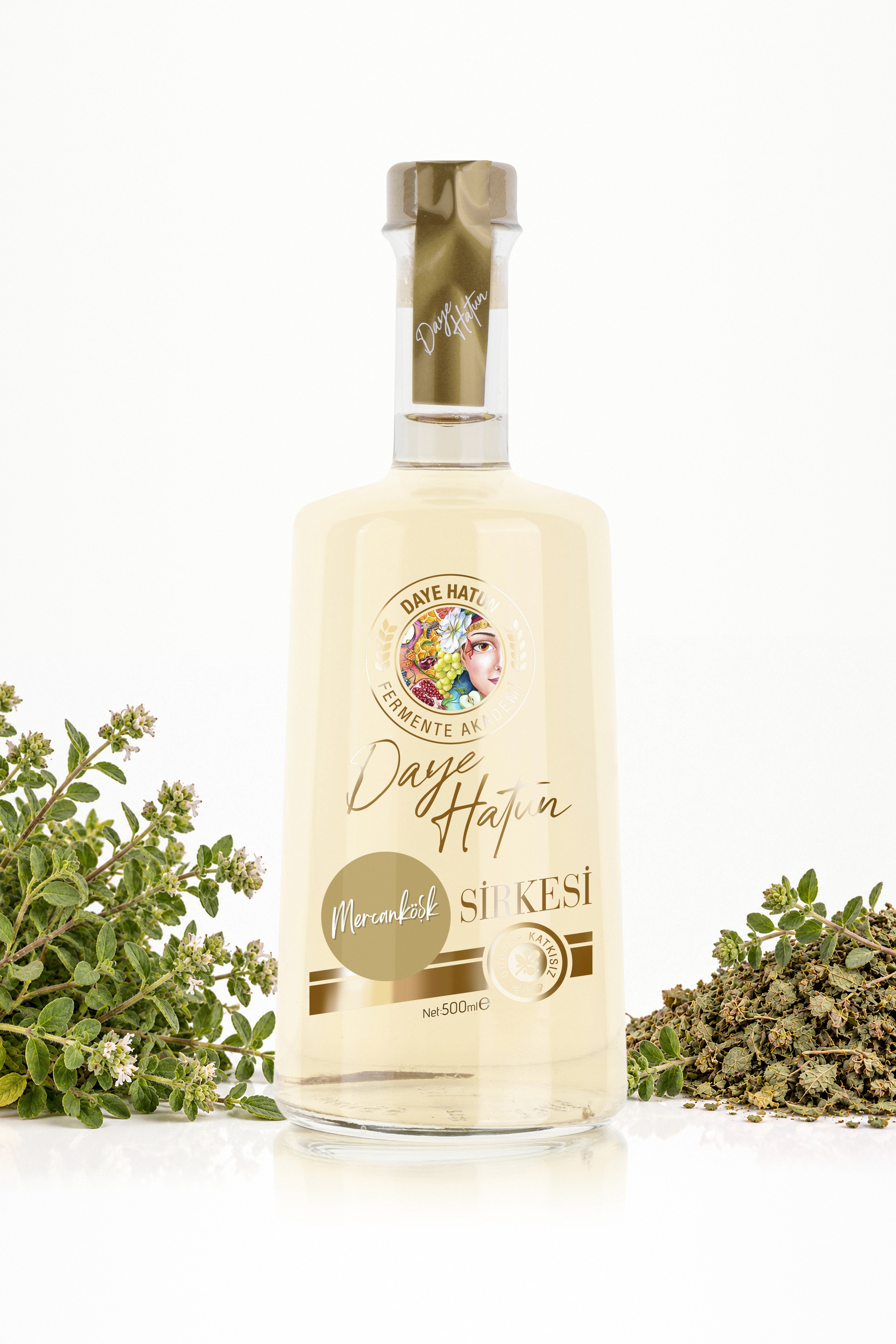 Mercanköşk Sirkesi / Marjoram Vinegar (Doğal Fermente Canlı Sirke / Nat. Fermented / 500 mL)