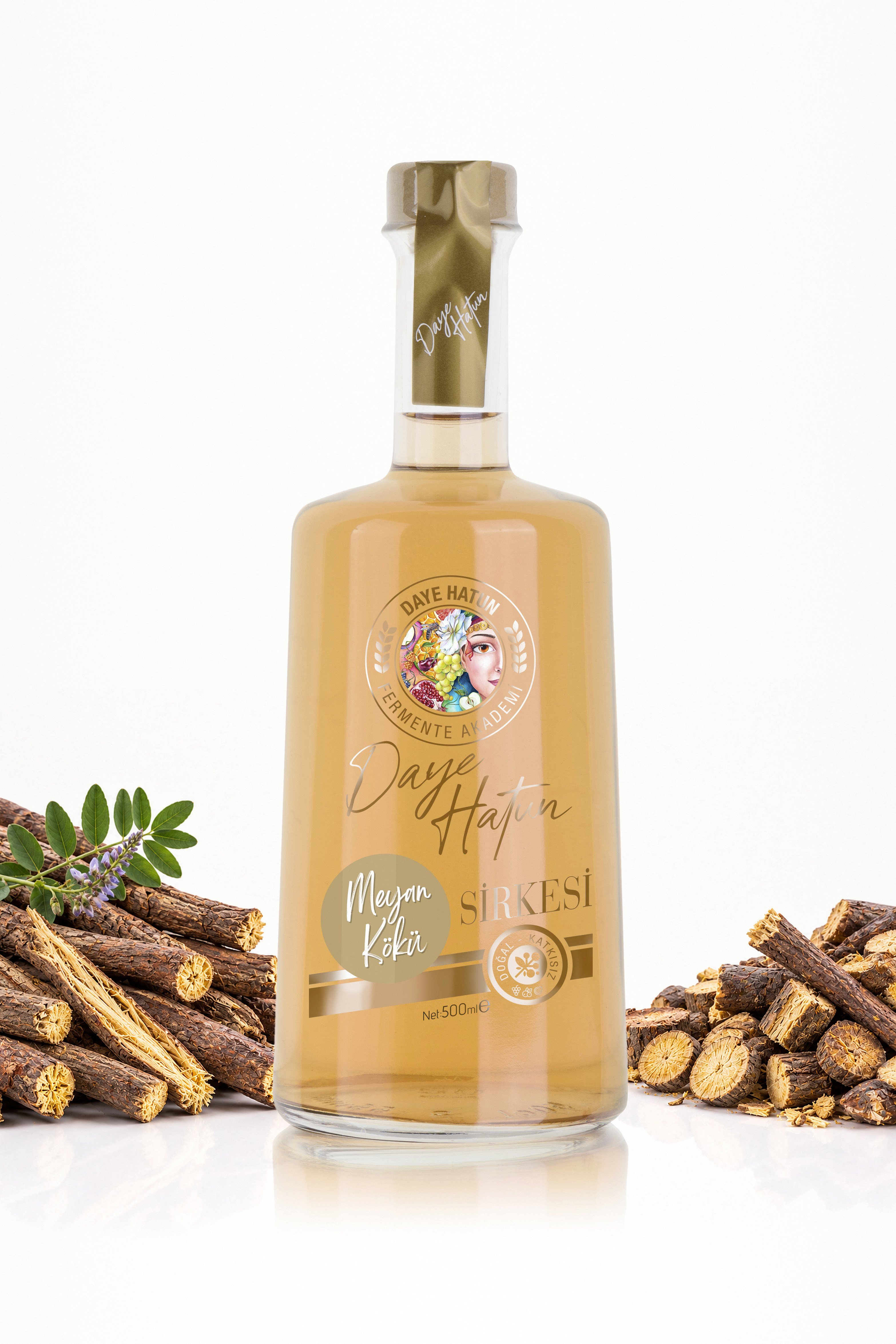 Meyan Kökü Sirkesi / Licorice Root Vinegar (Doğal Fermente Canlı Sirke / Nat. Fermented / 500 mL)