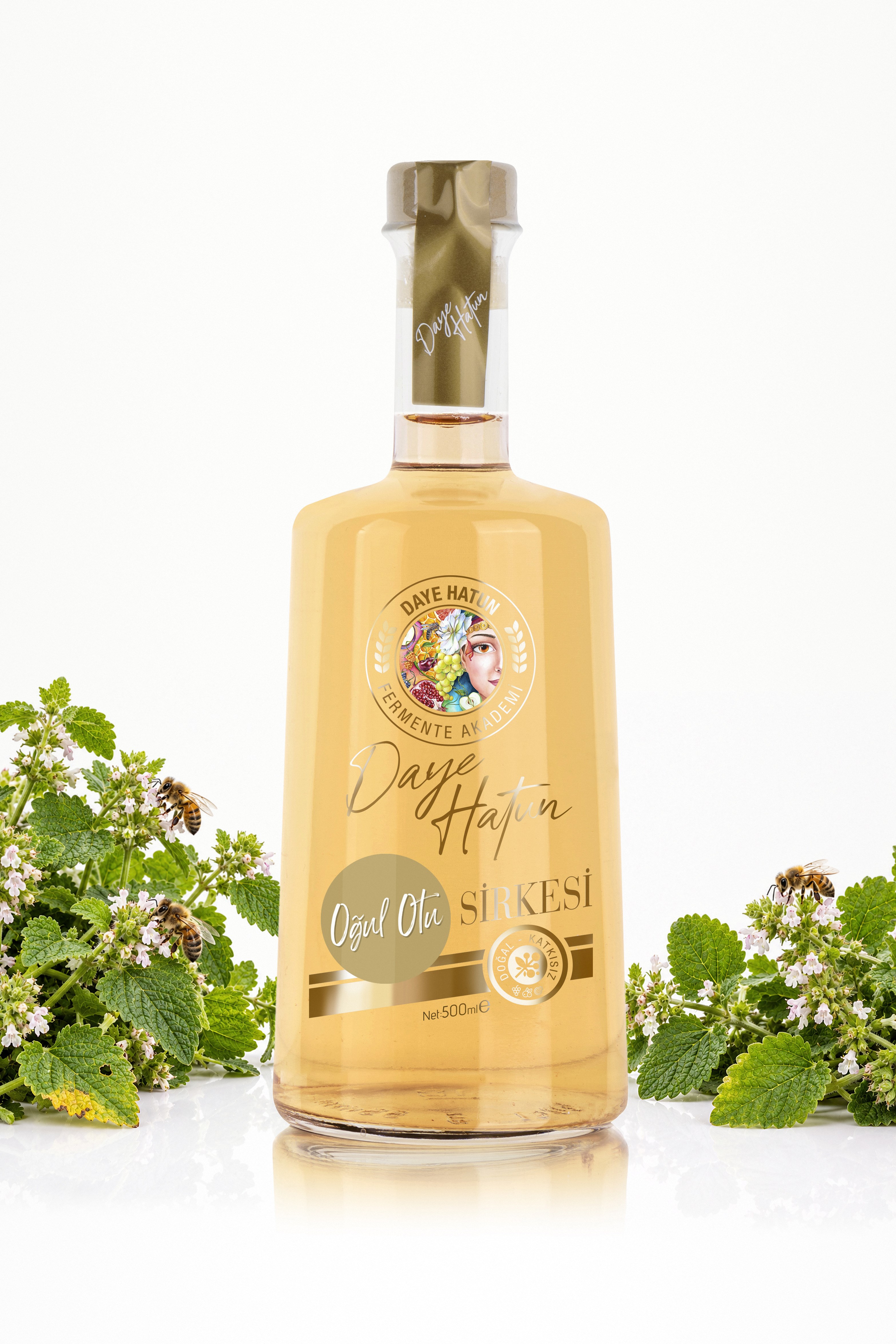 Oğul Otu Sirkesi / Balm Vinegar (Doğal Fermente Canlı Sirke / Nat. Fermented / 500 mL)