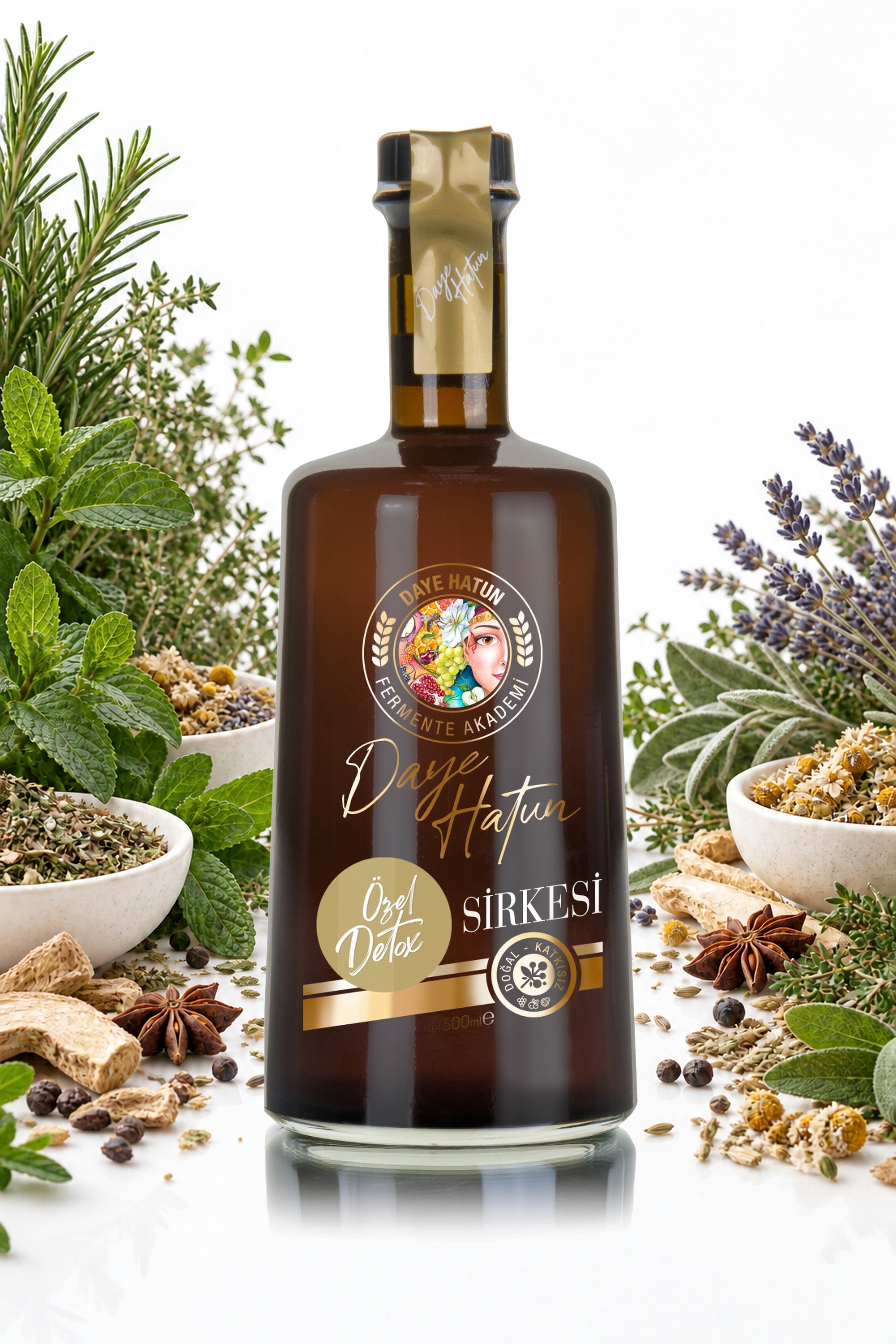 Özel Detox Sirkesi/Special Detox Vinegar (Doğal Fermente Canlı Sirke / Naturally Fermented / 500 mL)