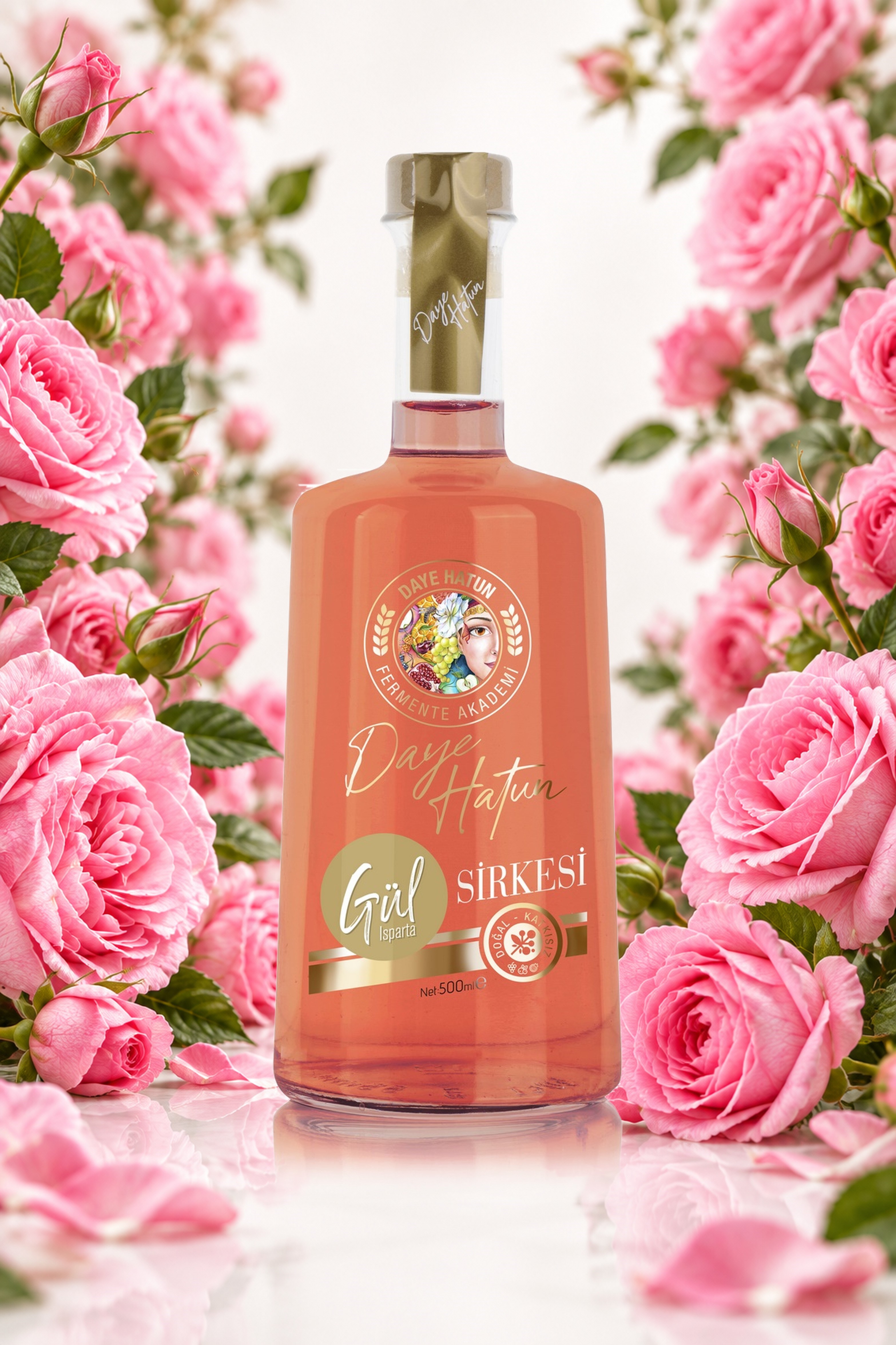 Rosa Damascena Isparta Gül Sirkesi / Rose Vinegar (Doğal Fermente Canlı Sirke / Nat. Fermented / 500 mL)