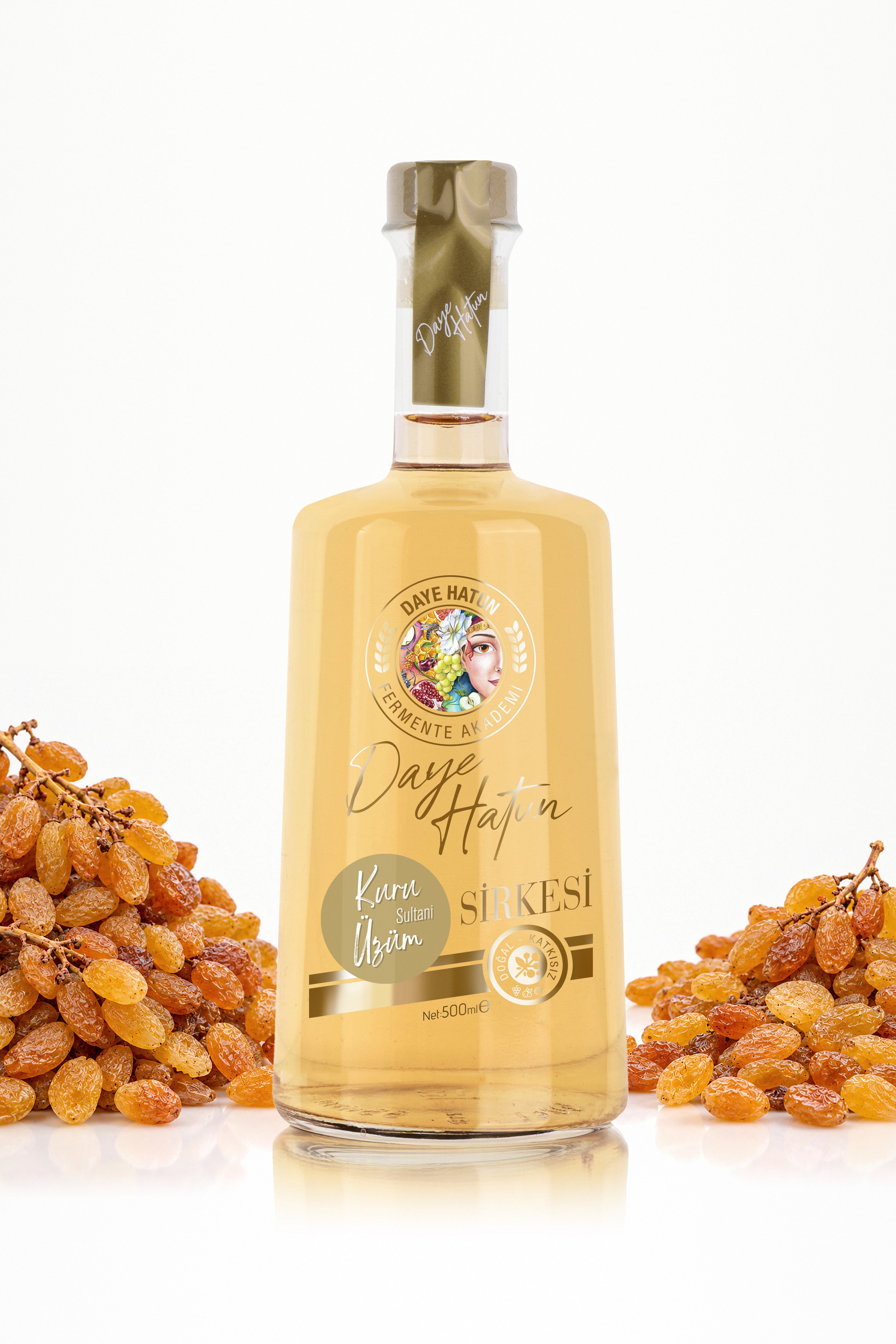 Sultani Kuru Üzüm Sirkesi / Sultana Vinegar (Doğal Fermente Canlı Sirke / Nat. Fermented / 500 mL)
