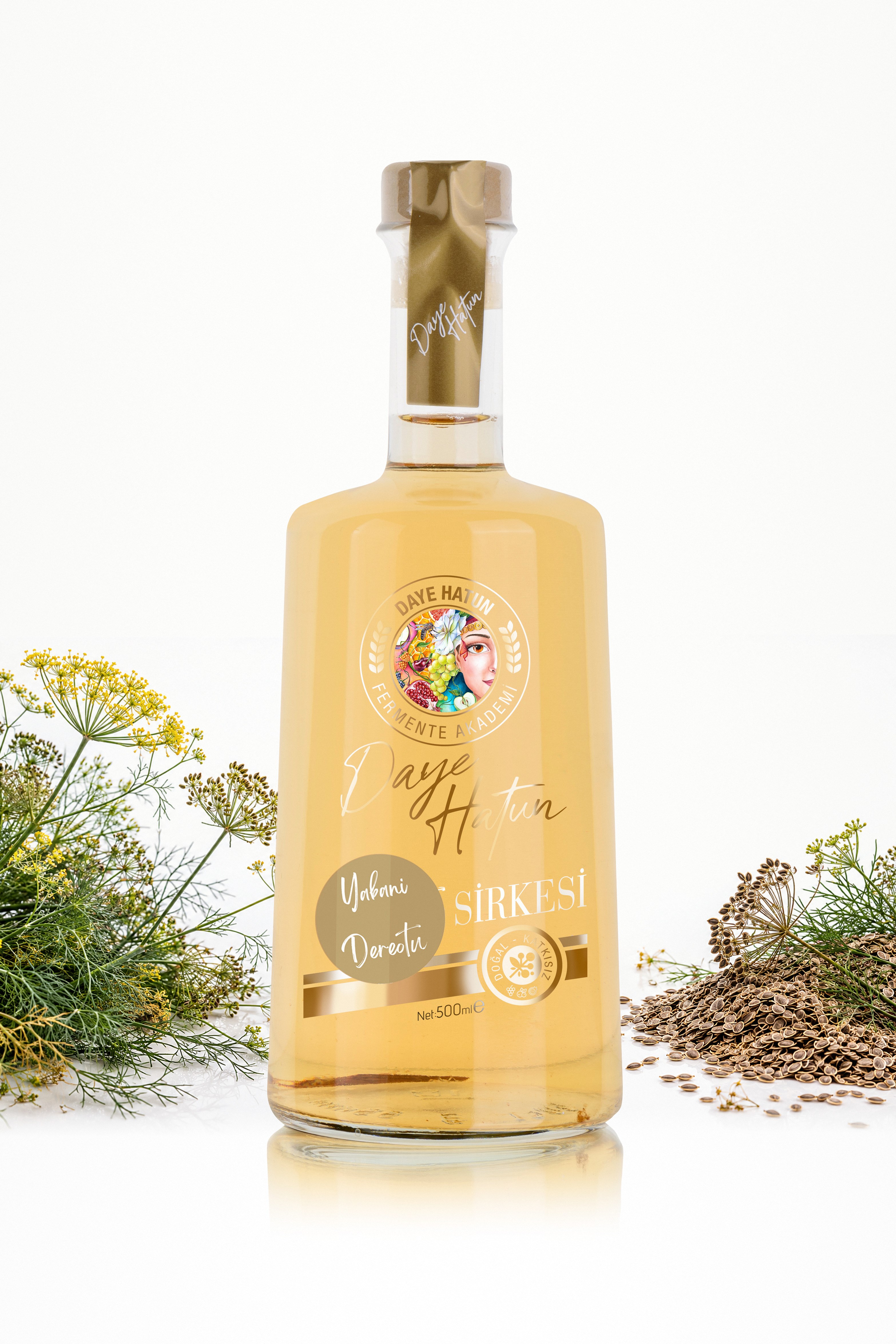 Yabani Dereotu Sirkesi / Wild Dill Vinegar (Doğal Fermente Canlı Sirke / Nat. Fermented / 500 mL)