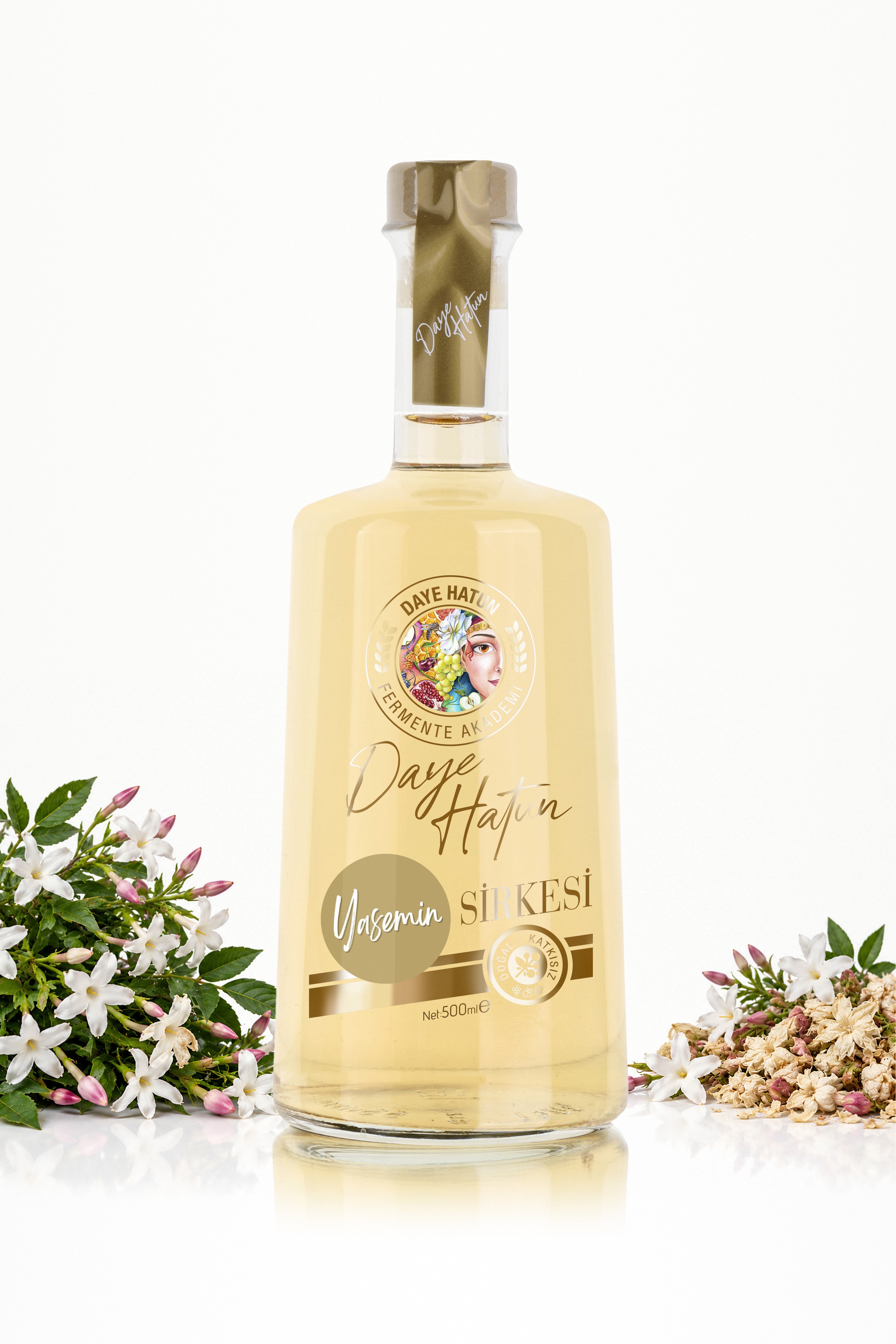 Yasemin Sirkesi / Jasmine Vinegar (Doğal Fermente Canlı Sirke / Nat. Fermented / 500 mL)