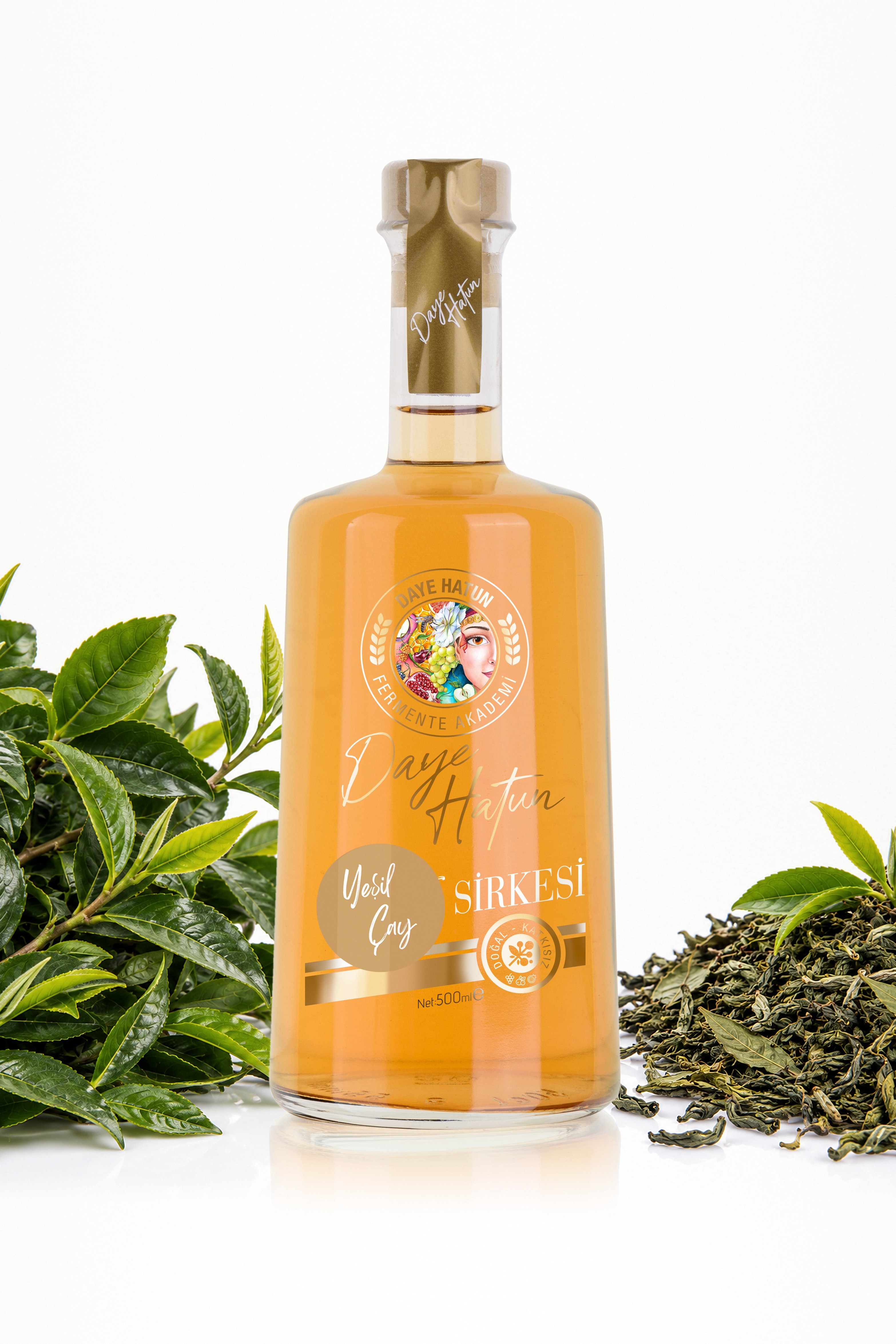 Yeşil Çay Sirkesi / Green Tea Vinegar (Doğal Fermente Canlı Sirke / Nat. Fermented / 500 mL)