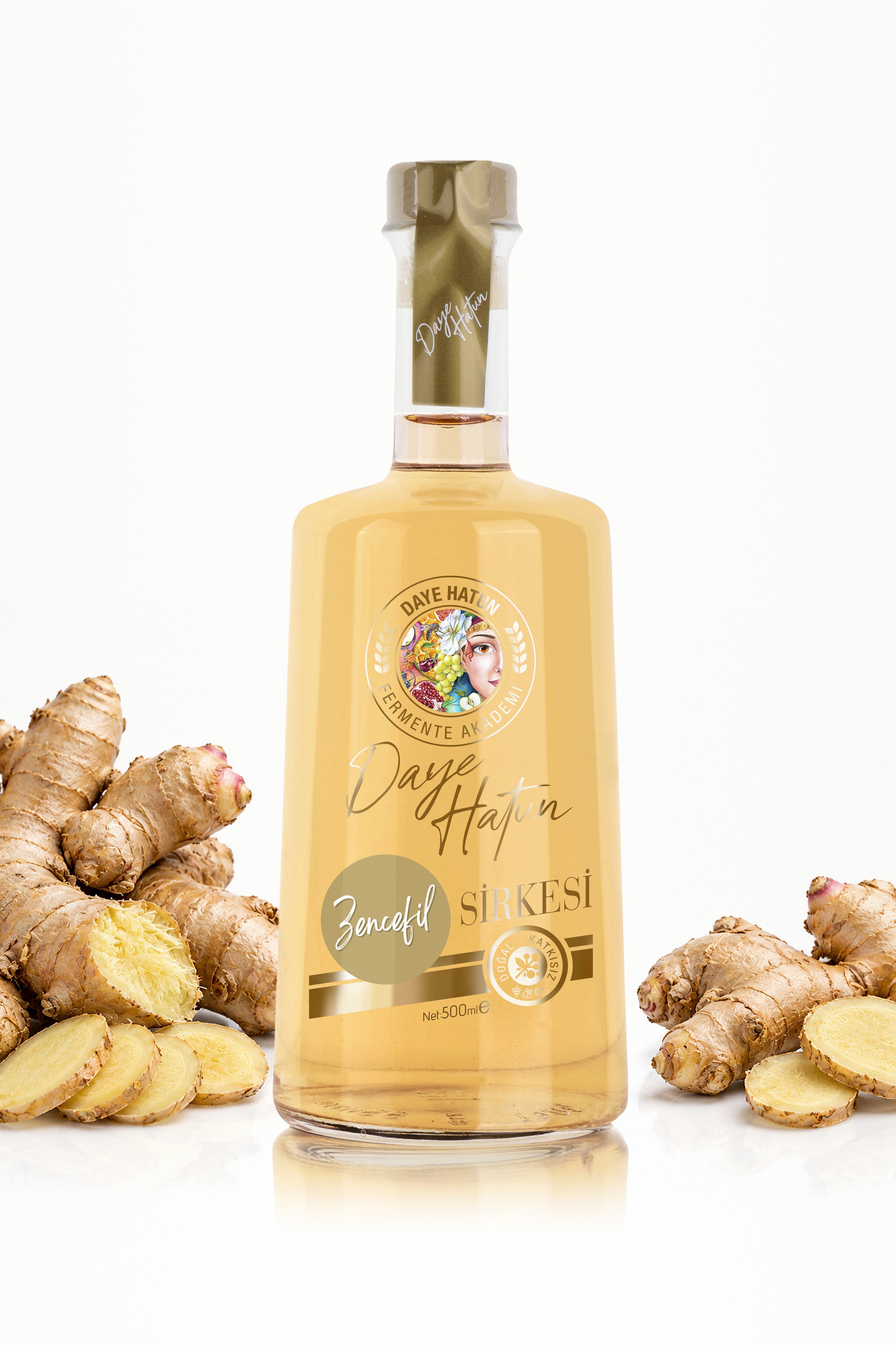 Zencefil Sirkesi / Ginger Vinegar (Doğal Fermente Canlı Sirke / Nat. Fermented / 500 mL)