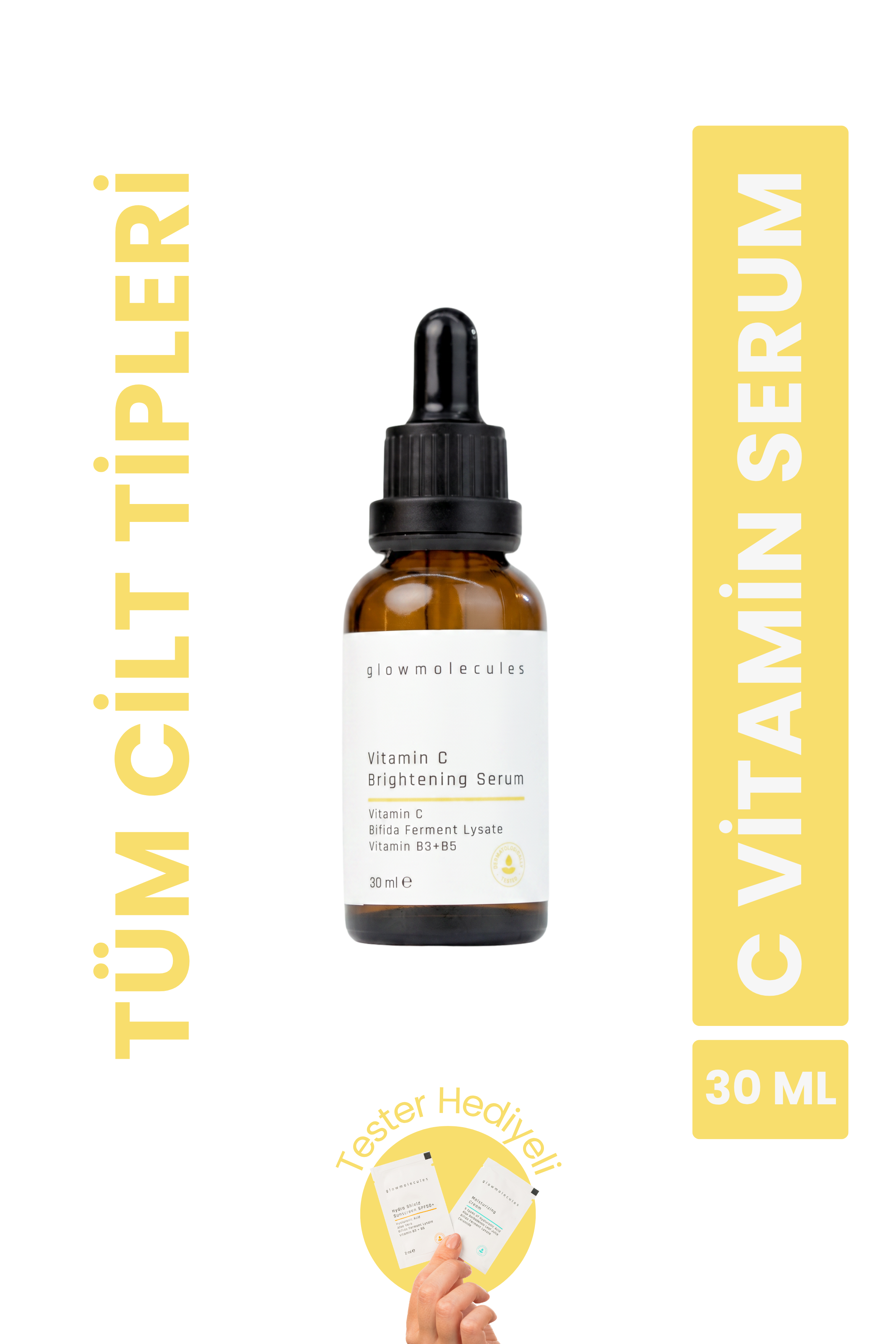 Aydınlatıcı Yaşlanma Karşıtı Anti-oksidan Vitamin C Brightening Serum (30 ML)