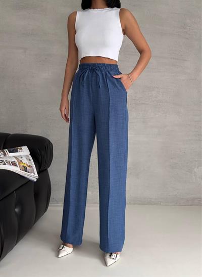 Bağcıklı Keten Pantolon