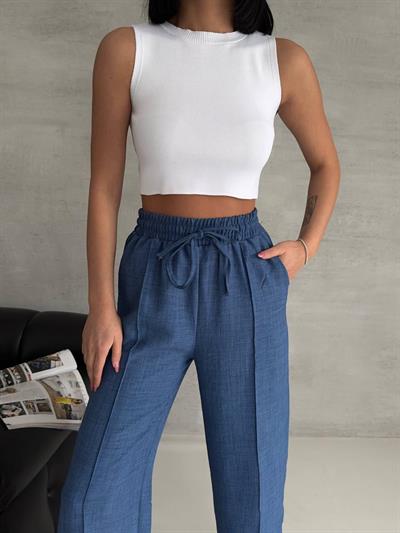 Bağcıklı Keten Pantolon