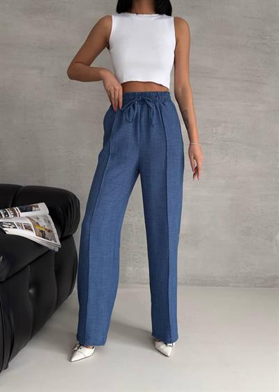 Bağcıklı Keten Pantolon