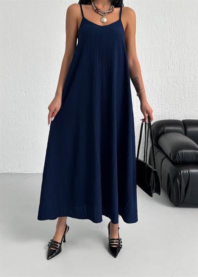 İp Askılı Uzun Elbise