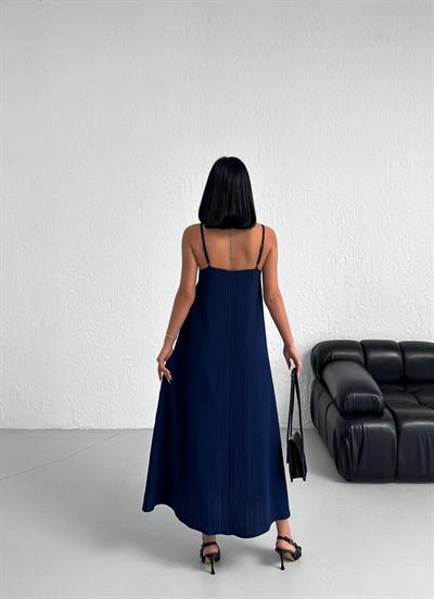İp Askılı Uzun Elbise