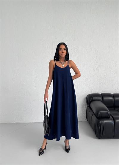 İp Askılı Uzun Elbise