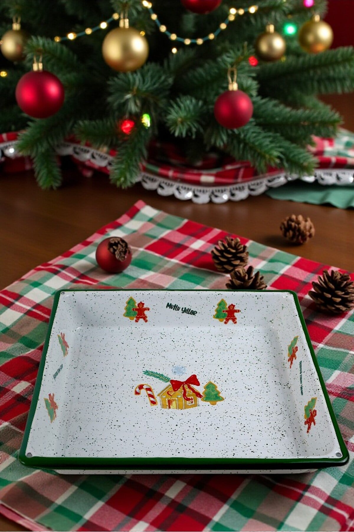 34x37 No Emaye Fırın Tepsi Dikdörtgen Tepsi 37 Cm