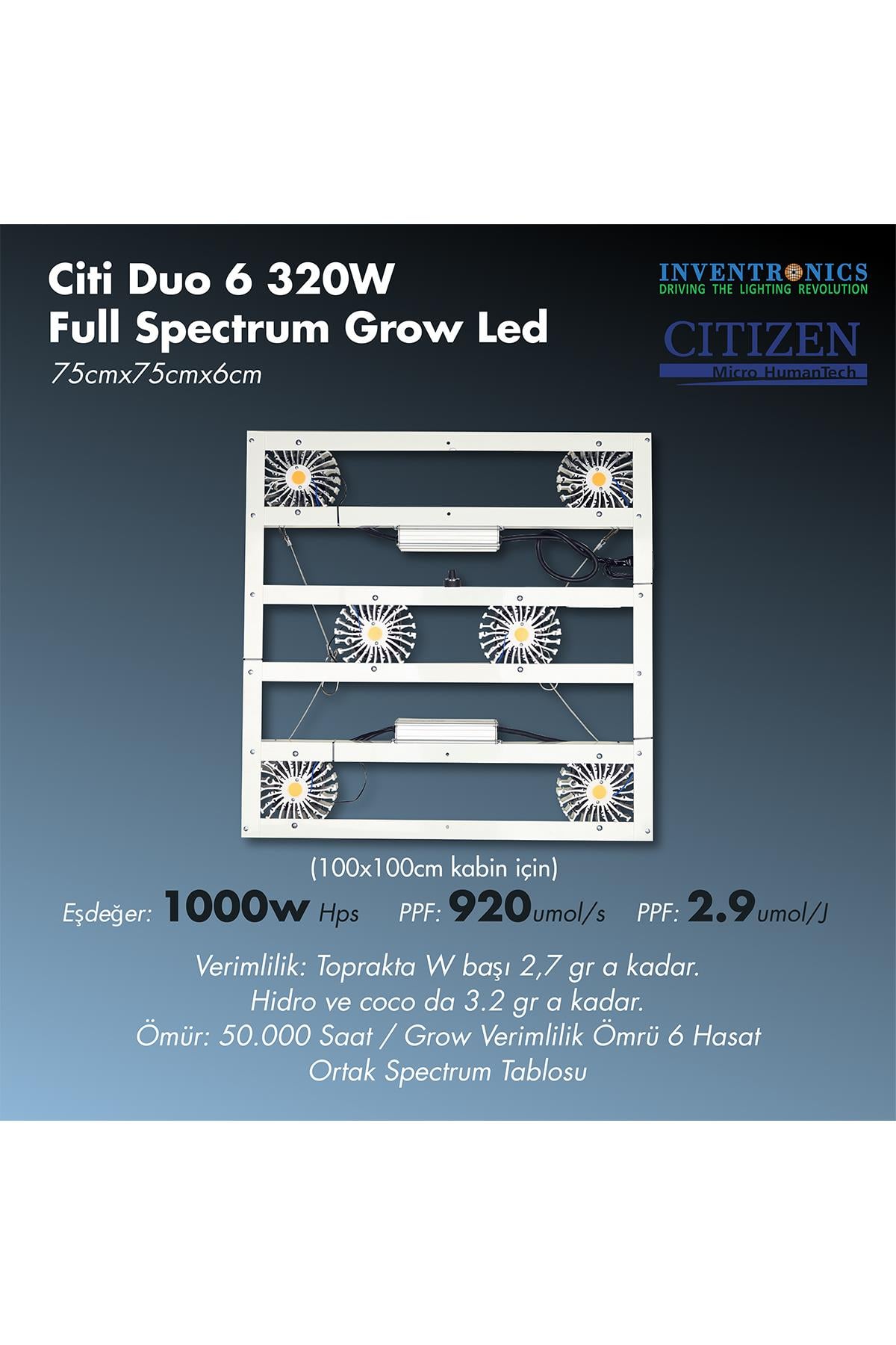 XWAG PRODUCTS X-TAGE KIT 暮光LIGHTセット CİTİ 6 DUO 320W Full Spectrum Grow Led Lamba Satın Al