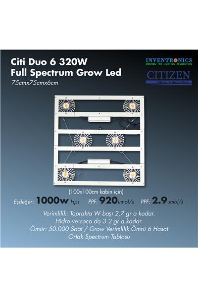 CİTİ 6 DUO 320W Full Spectrum Grow Led Lamba Satın Al