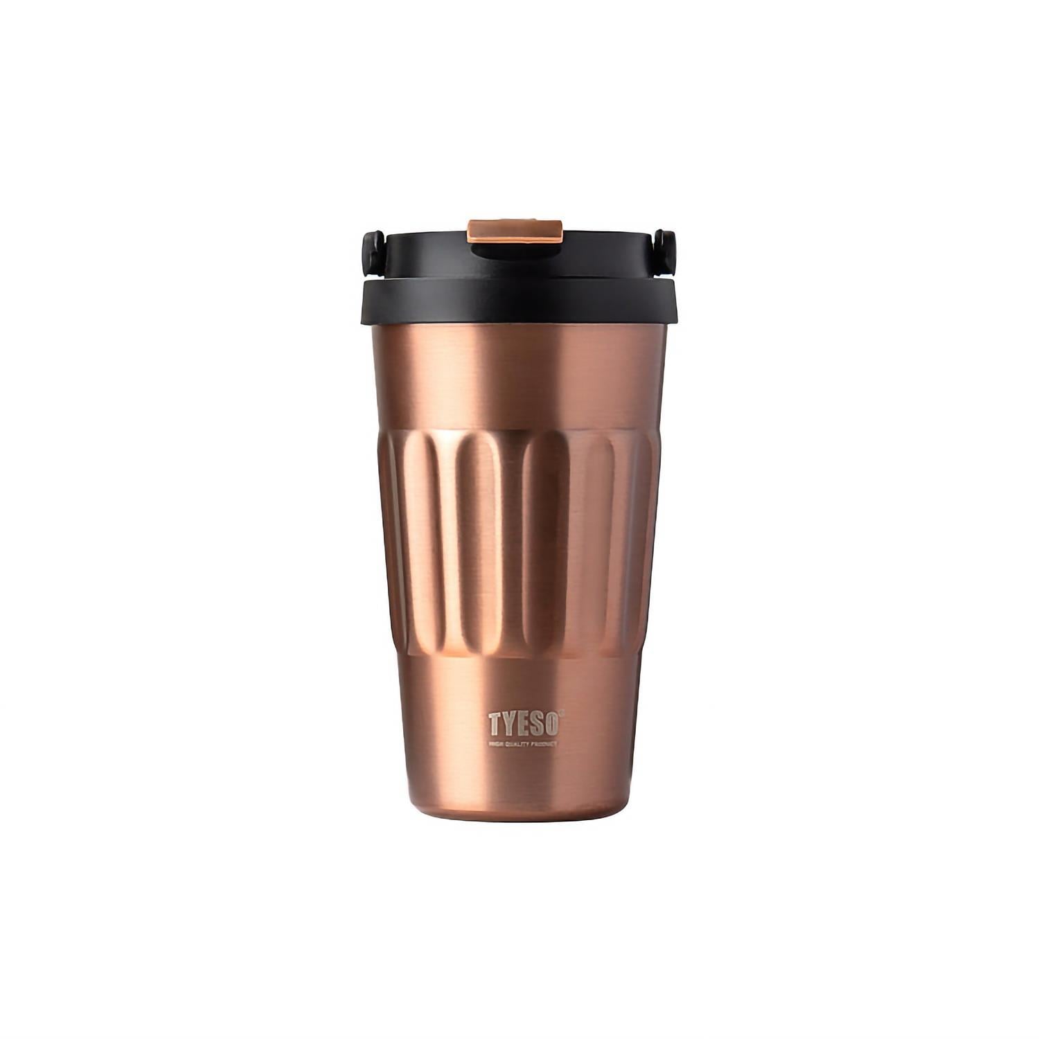 Tyeso Coffee Mug Vakumlu Paslanmaz Çelik Taşıma Kulplu Bakır Termos, 500 ml
