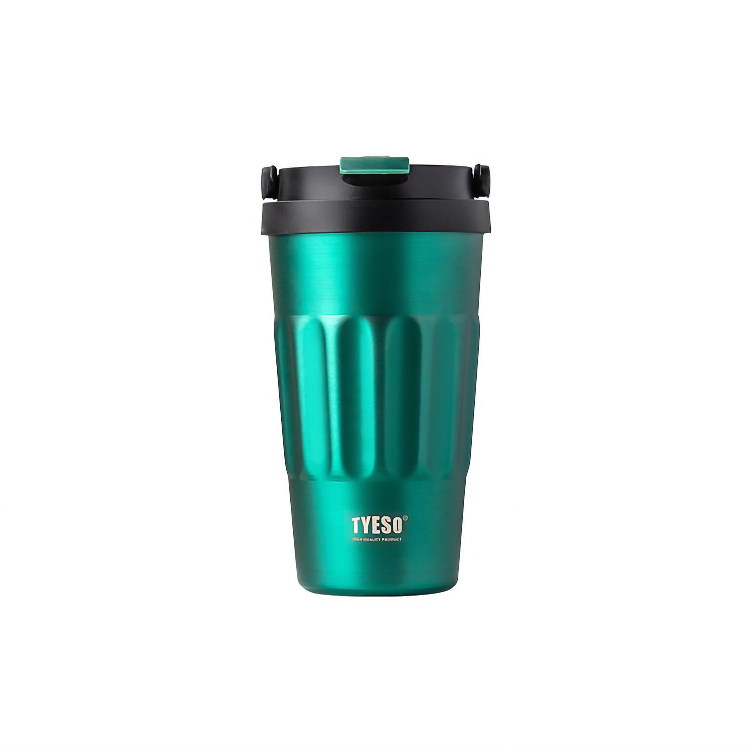 Tyeso Coffee Mug Vakumlu Paslanmaz Çelik Taşıma Kulplu Yeşil Termos, 500 ml