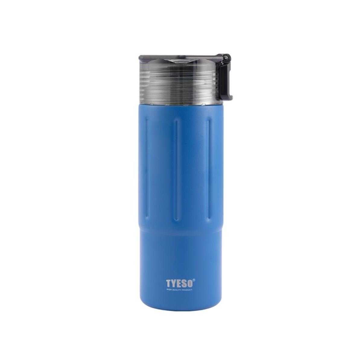 Tyeso Tritan Vakumlu Yalıtımlı Çift Kapaklı Kulplu Mavi Termos, 600 ml