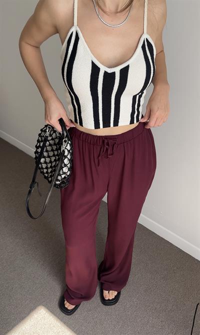 BELİ BAĞLAMALI MARKA MODEL BORDO PANTOLON