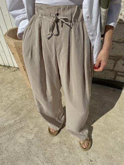 BELİ LASTİKLİ BOL TAŞ TENSEL PANTOLON