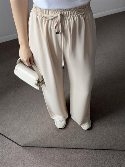 BELİ LASTİKLİ KREM BOL PANTOLON