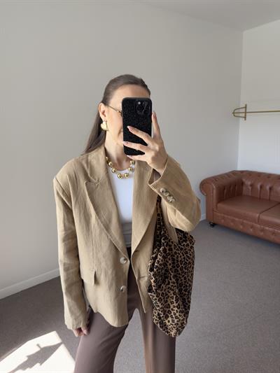 CAMEL ASTARLI %100 KETEN BLAZER CEKET