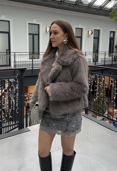 Kül Rengi Marka Model Bırmingham Kürk