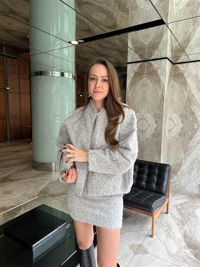MARKA MODEL GRİ ETEK CEKET TAKIM
